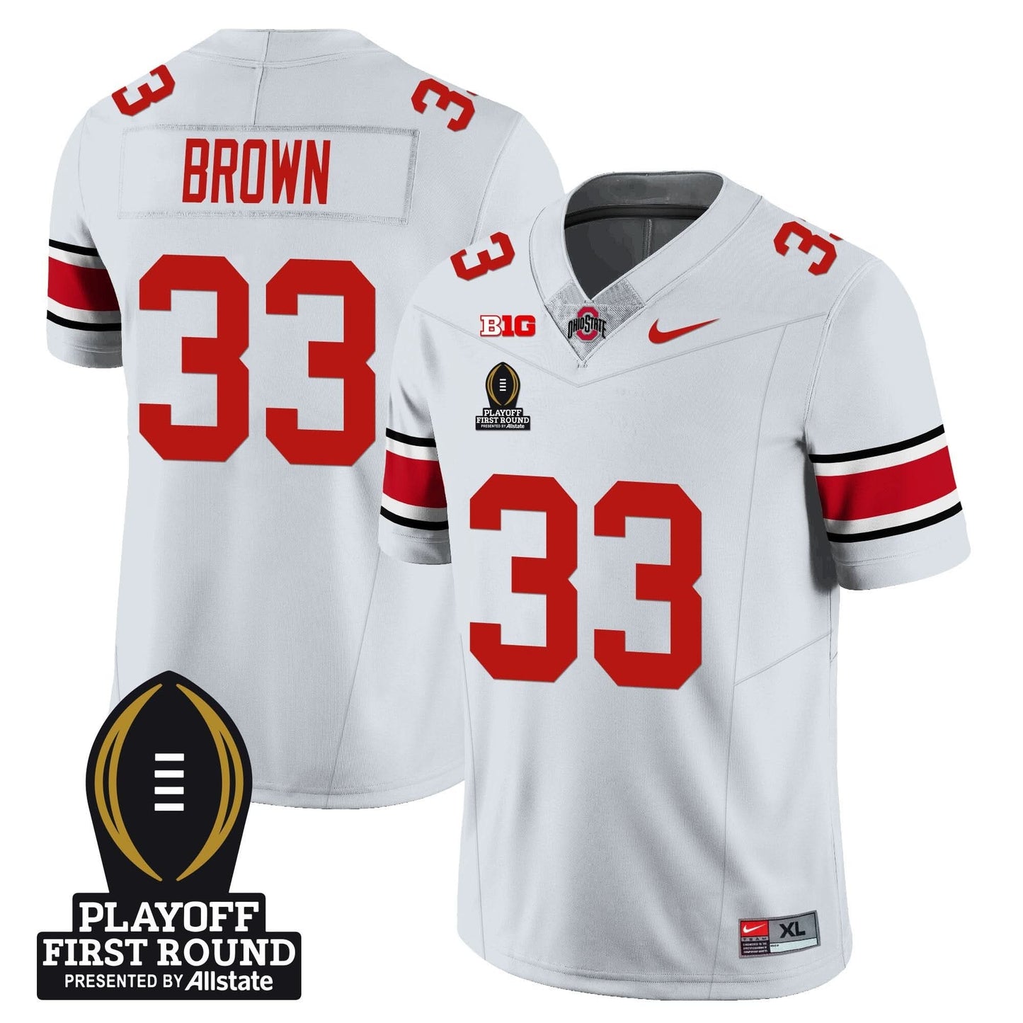 Ohio State Buckeyes Football - Playoff First Round Patch - All Stitched