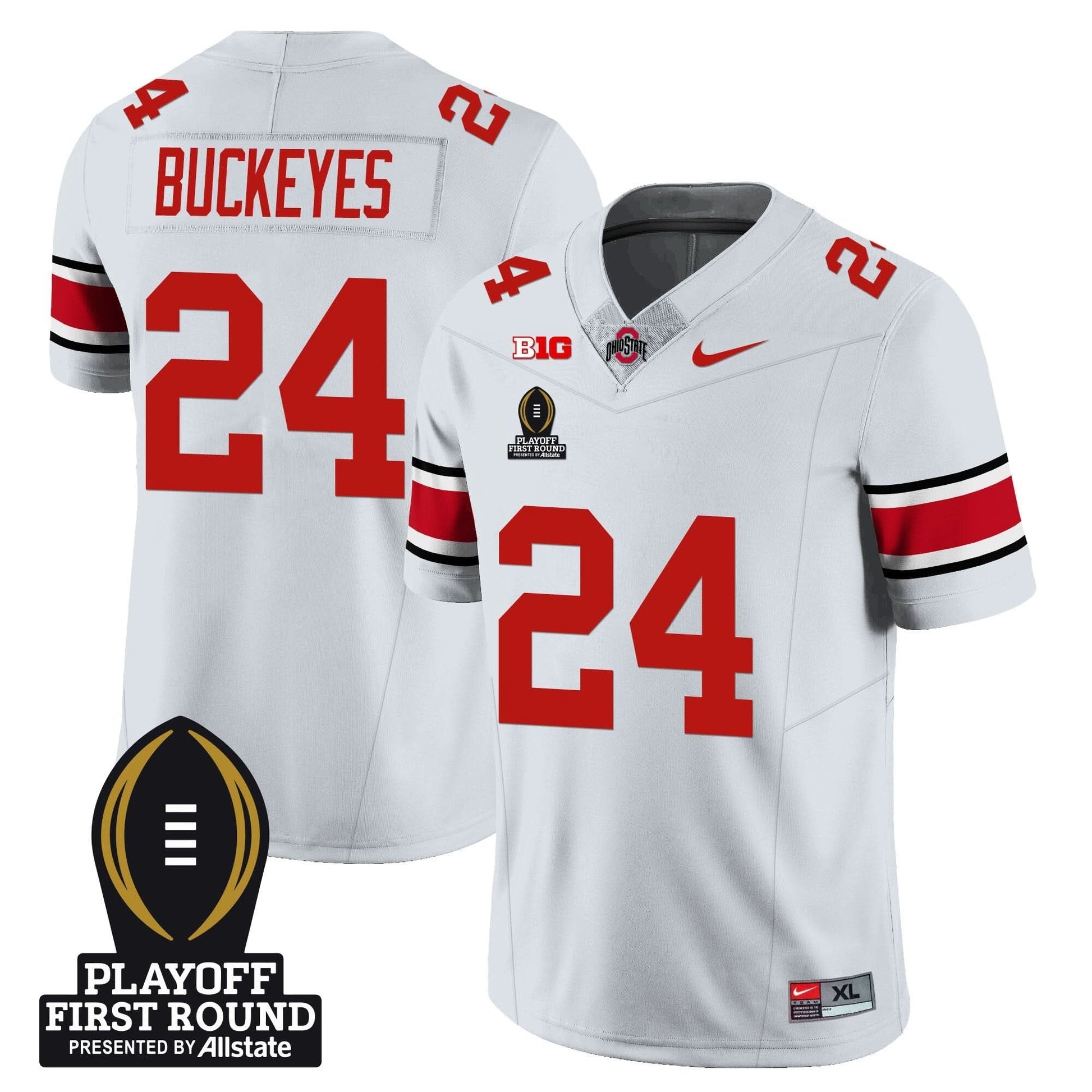 Men's Ohio State Buckeyes Football - Playoff First Round Patch - All Stitched