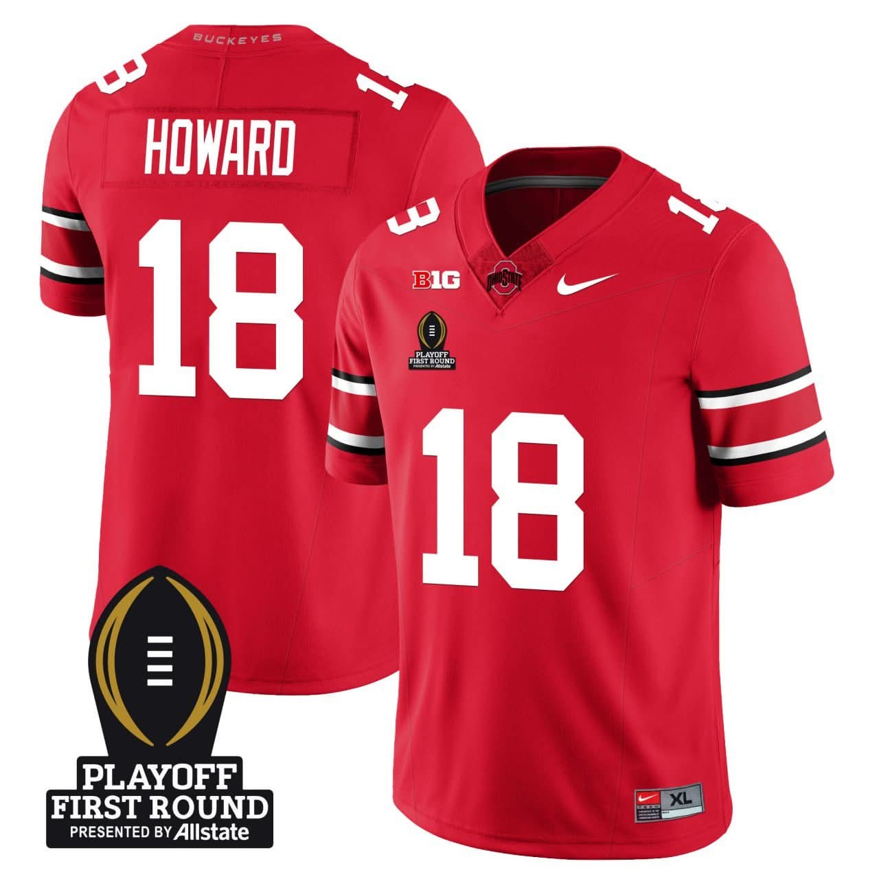 Ohio State Buckeyes Football - Playoff First Round Patch - All Stitched