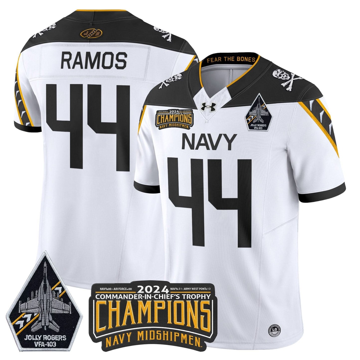 Navy Midshipmen 2024 Commander-In-Chief's Trophy Champions Patch Vapor Limited Jersey - All Stitched
