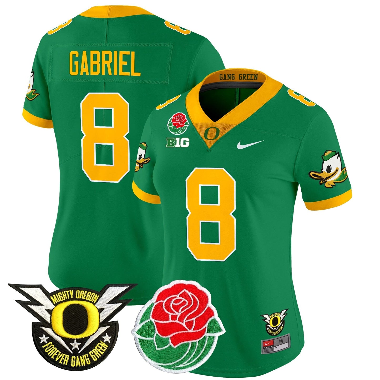 Women's ORE 2025 Rose Bowl Game & BIG Patch Vapor Limited Jersey - All Stitched