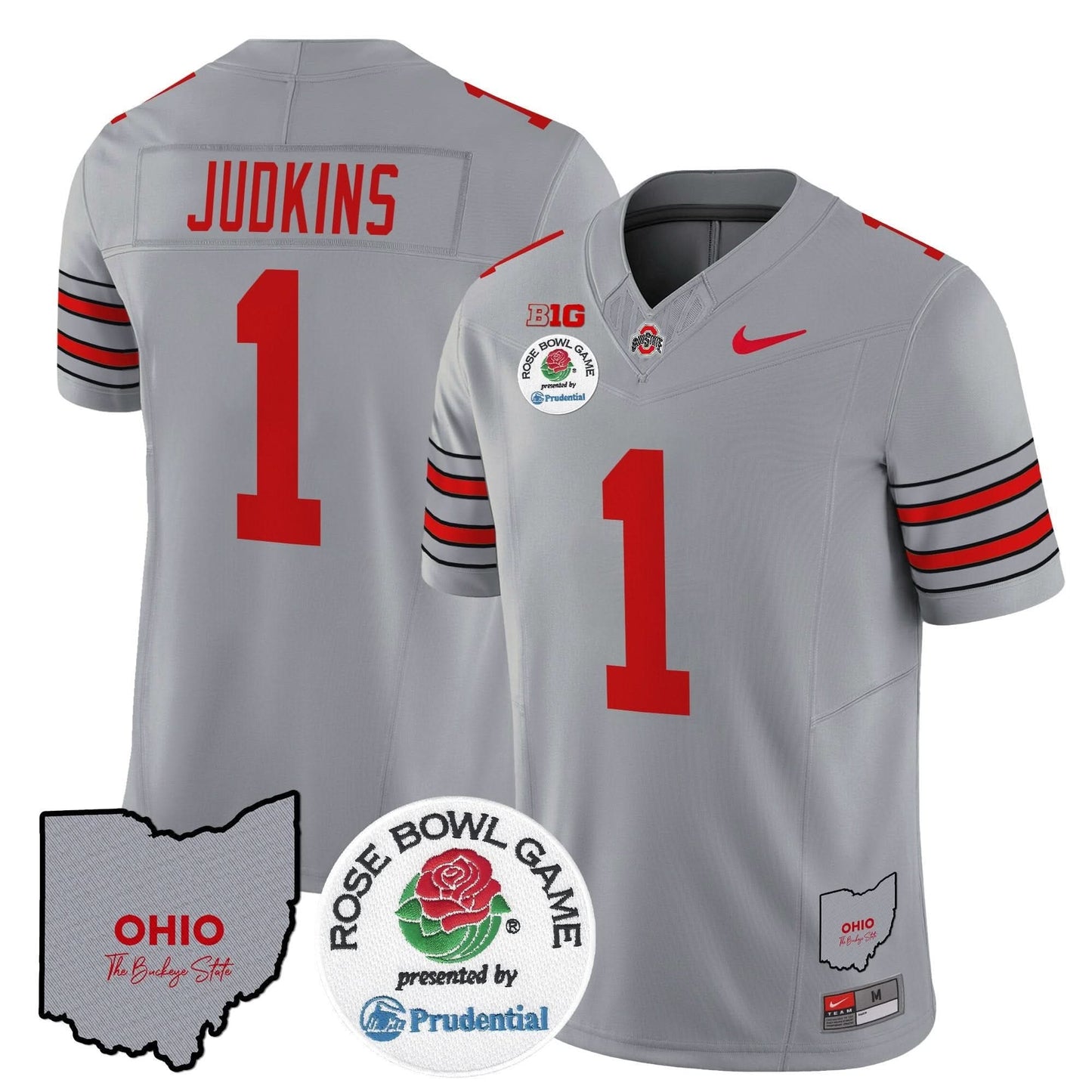 Ohio State Buckeyes 'Heritage Stripe' Rose Bowl Vapor Limited Jersey - All Stitched