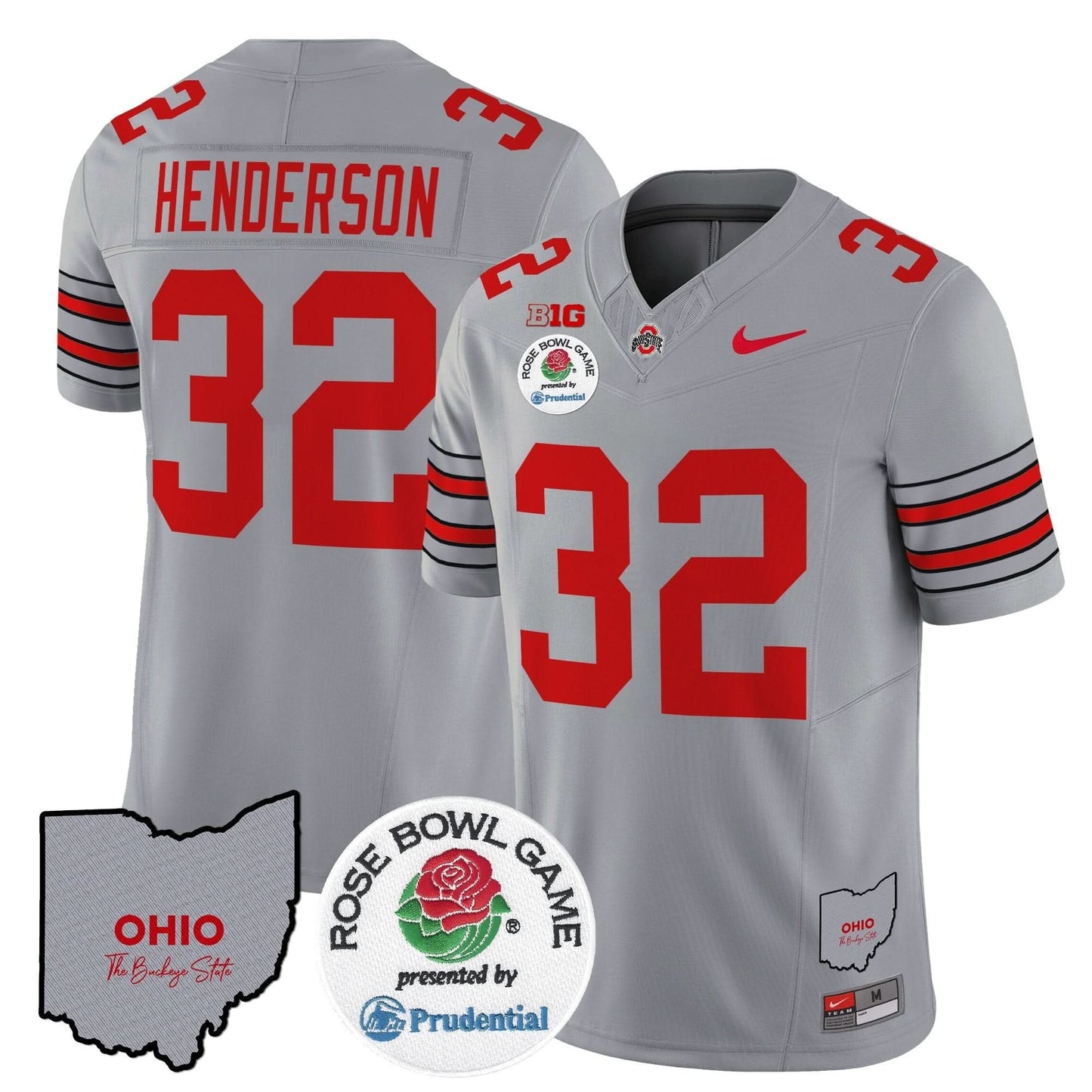 Ohio State Buckeyes 'Heritage Stripe' Rose Bowl Vapor Limited Jersey - All Stitched