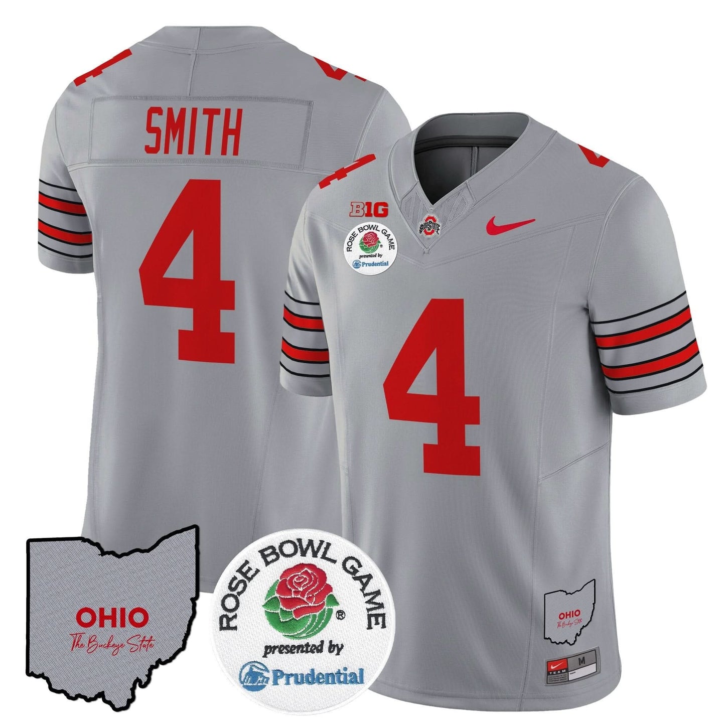 Ohio State Buckeyes 'Heritage Stripe' Rose Bowl Vapor Limited Jersey - All Stitched