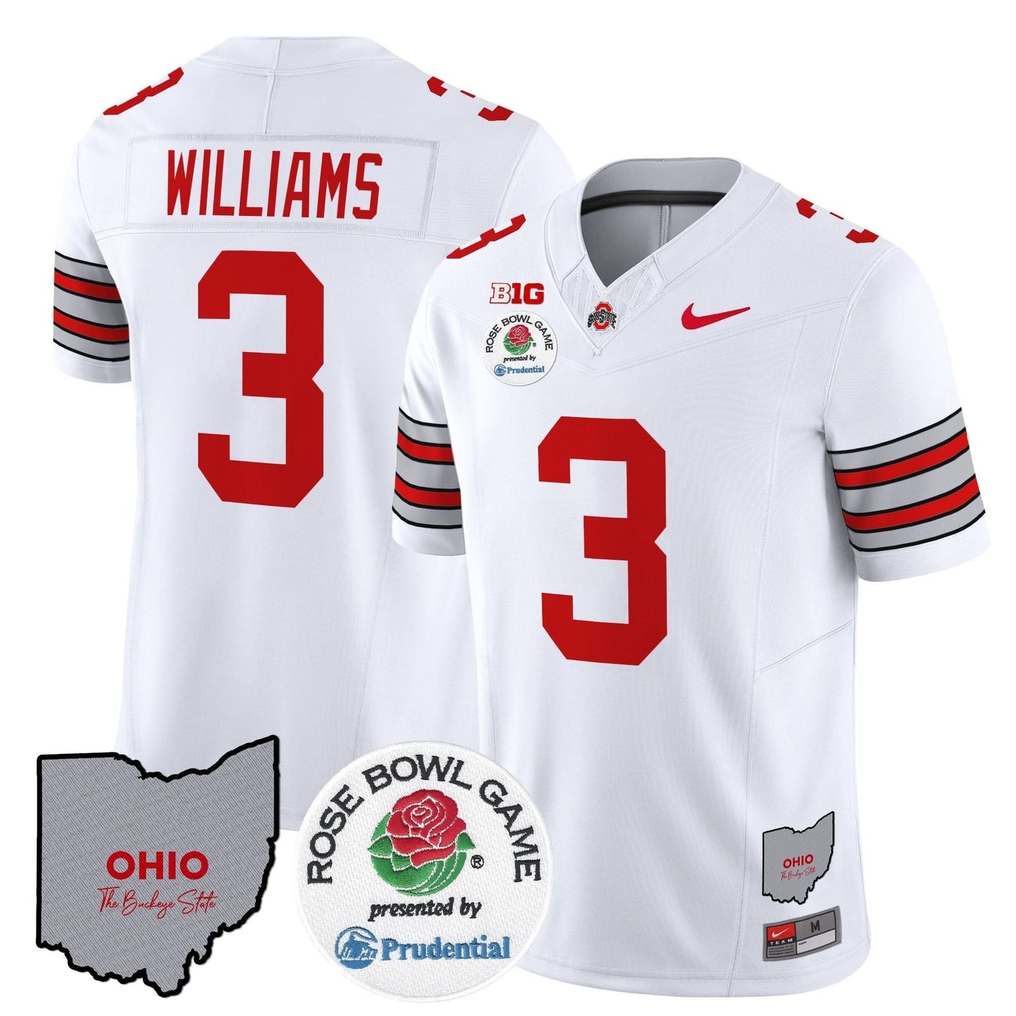 Ohio State Buckeyes 'Heritage Stripe' Rose Bowl Vapor Limited Jersey - All Stitched