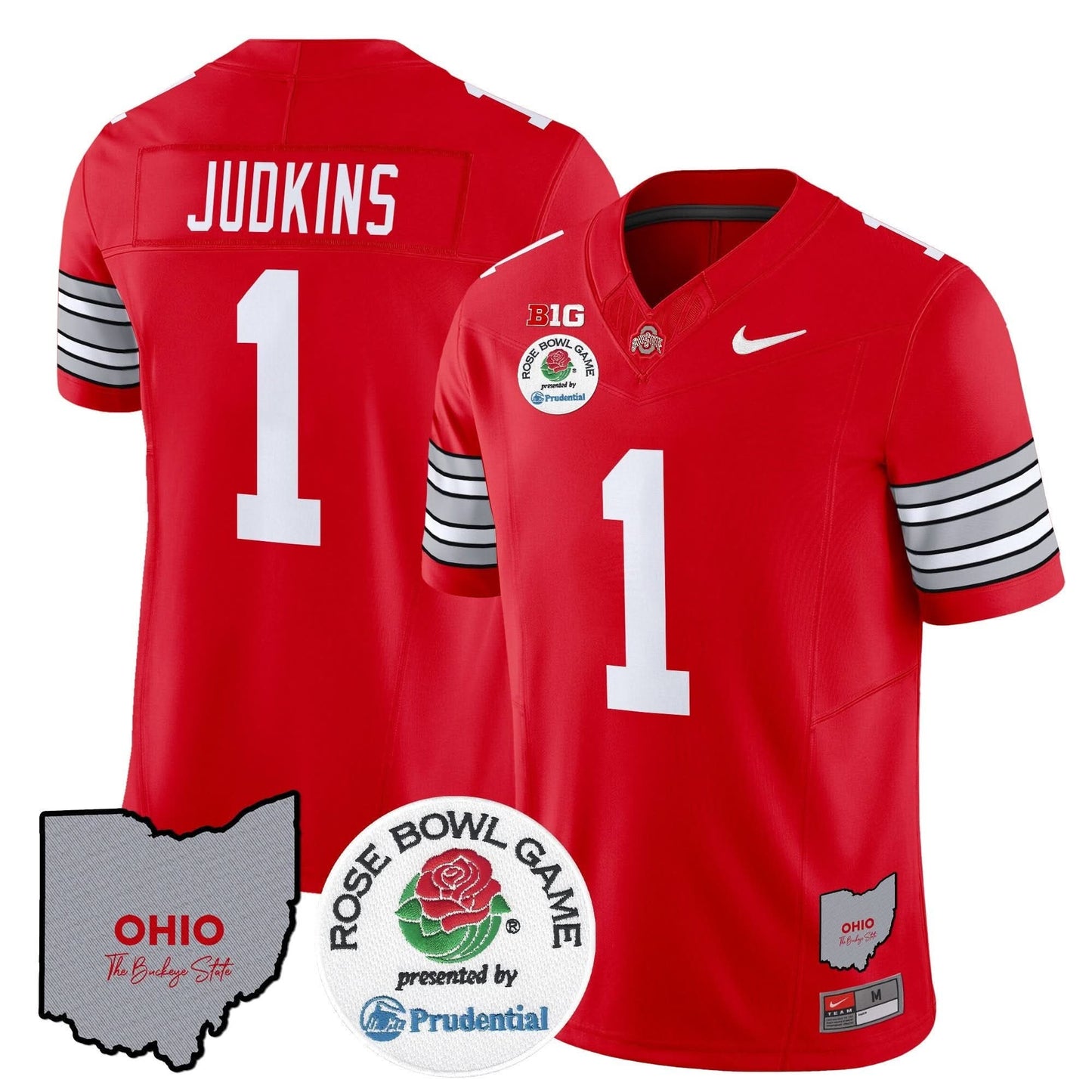 Ohio State Buckeyes 'Heritage Stripe' Rose Bowl Vapor Limited Jersey - All Stitched