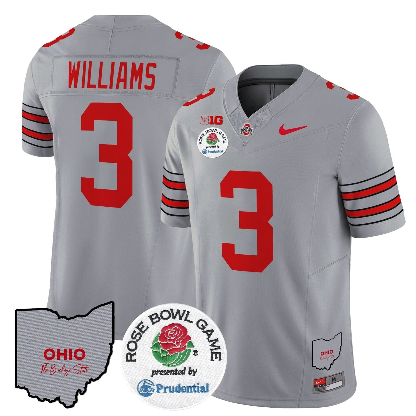 Ohio State Buckeyes 'Heritage Stripe' Rose Bowl Vapor Limited Jersey - All Stitched