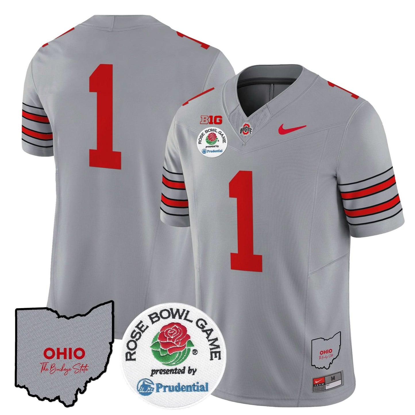 Ohio State Buckeyes 'Heritage Stripe' Rose Bowl Vapor Limited Jersey - All Stitched