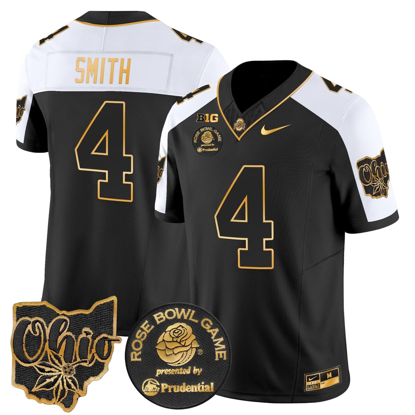 Ohio State Buckeyes Rose Bowl Gold Vapor Limited Jersey - All Stitched
