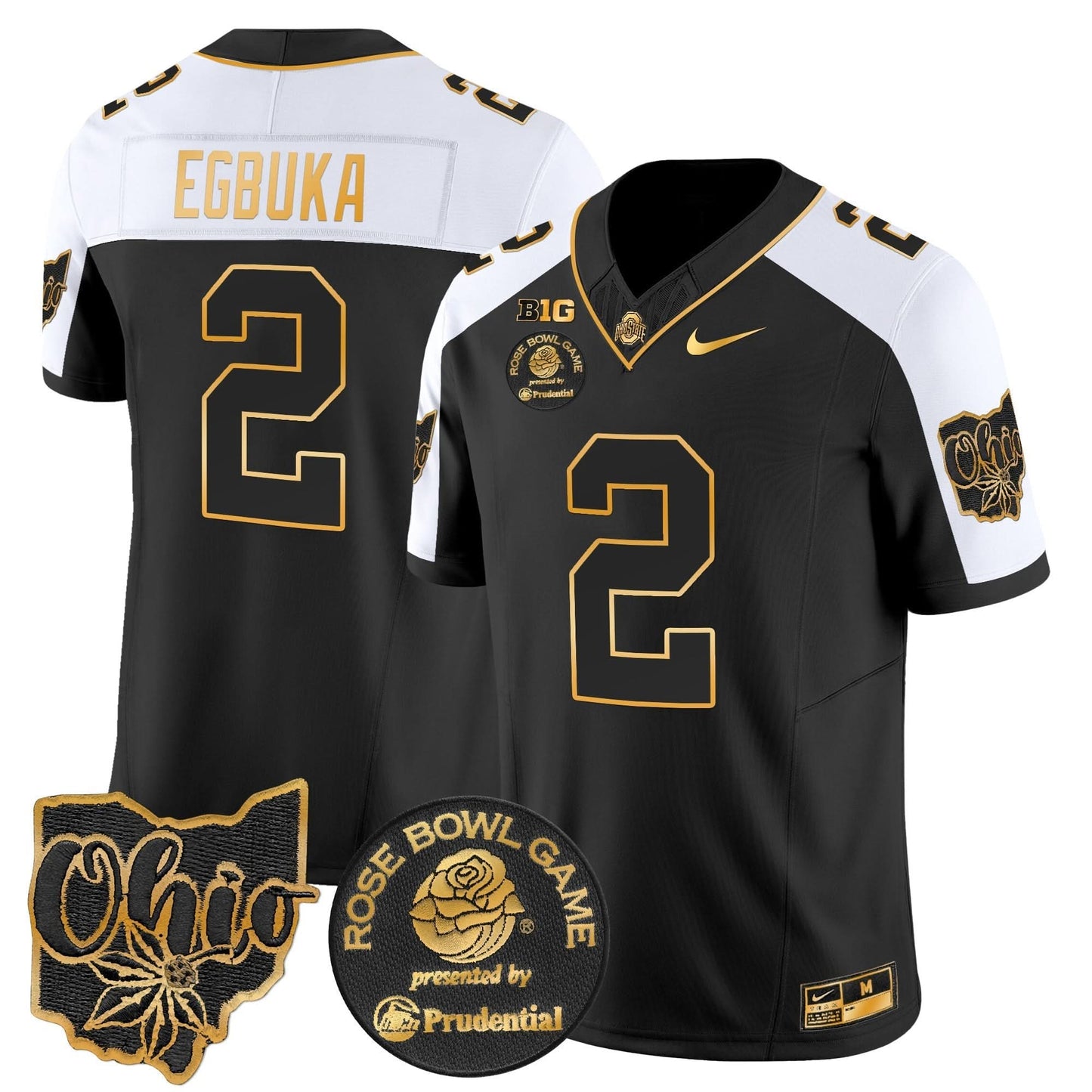 Ohio State Buckeyes Rose Bowl Gold Vapor Limited Jersey - All Stitched