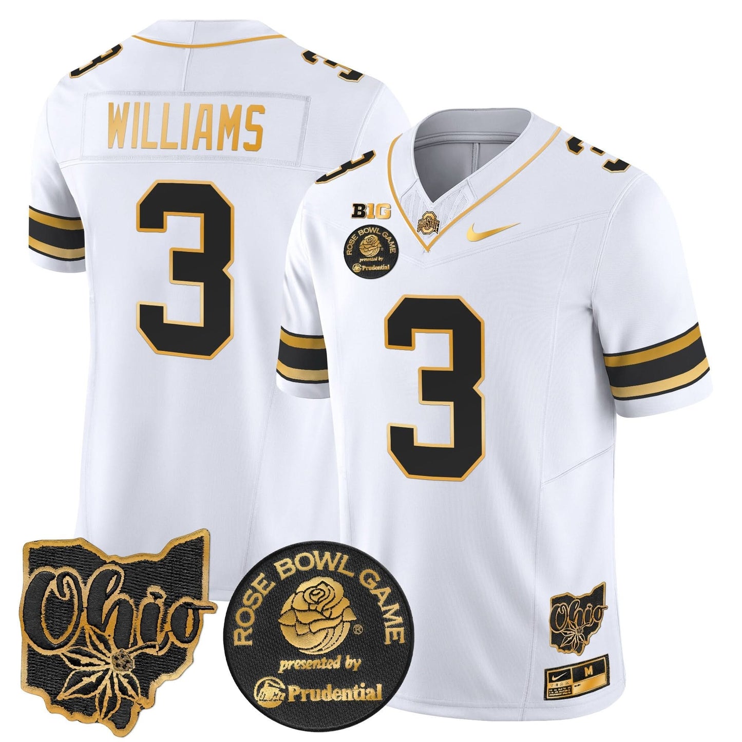 Ohio State Buckeyes Rose Bowl Gold Vapor Limited Jersey - All Stitched