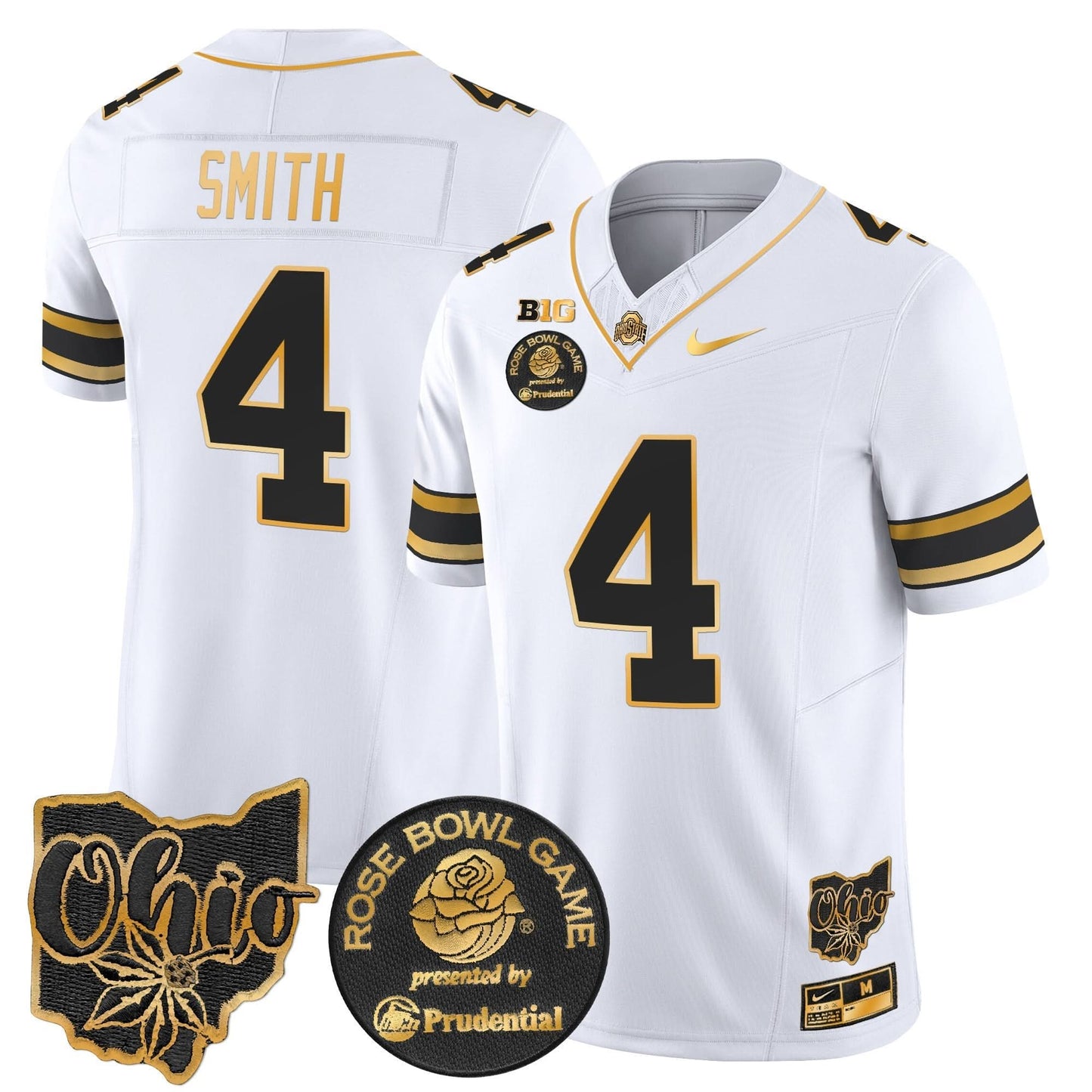 Ohio State Buckeyes Rose Bowl Gold Vapor Limited Jersey - All Stitched