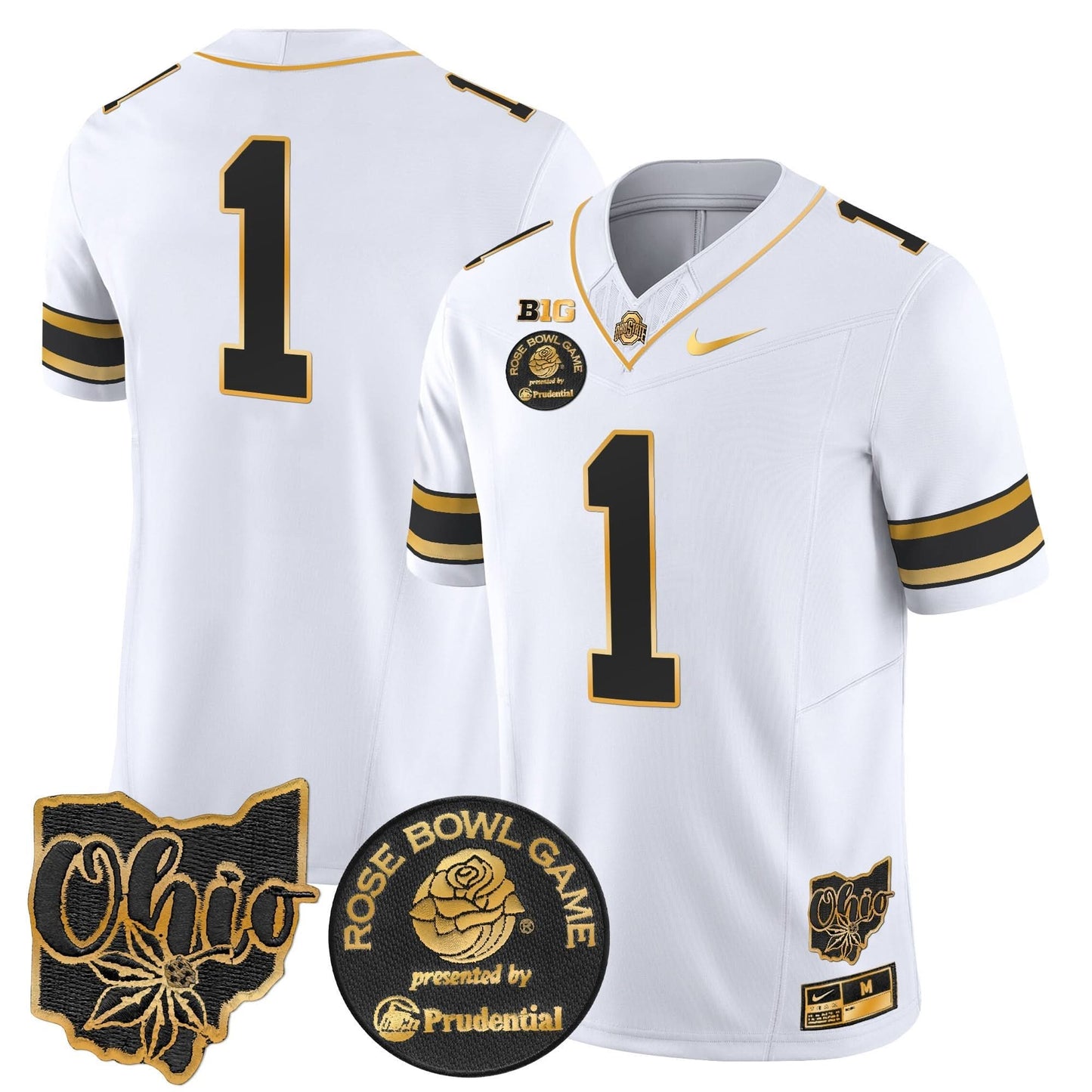 Ohio State Buckeyes Rose Bowl Gold Vapor Limited Jersey - All Stitched