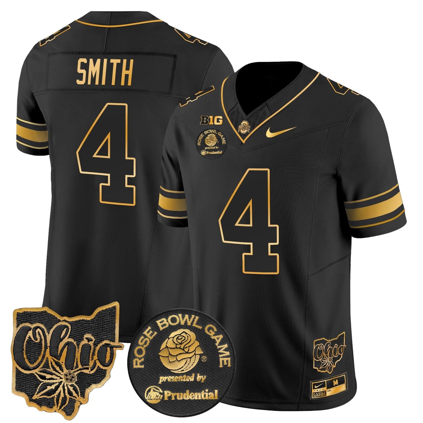 Ohio State Buckeyes Rose Bowl Gold Vapor Limited Jersey - All Stitched