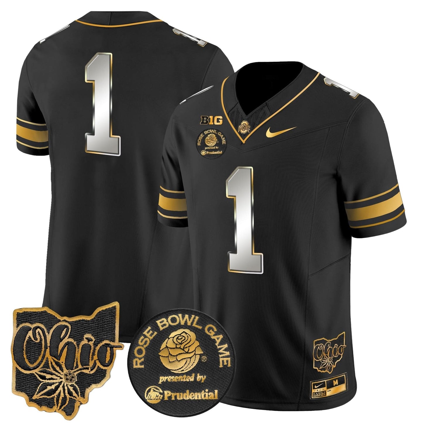 Ohio State Buckeyes Rose Bowl Gold Vapor Limited Jersey - All Stitched