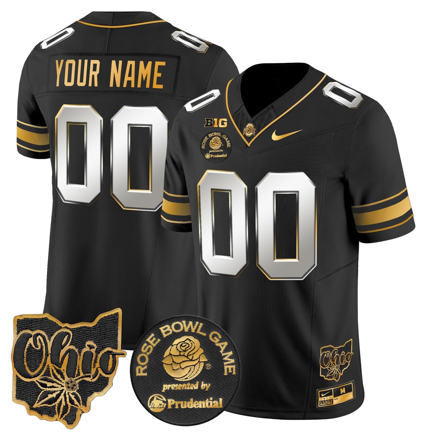 OSU Rose Bowl Gold Vapor Limited Custom Jersey - All Stitched