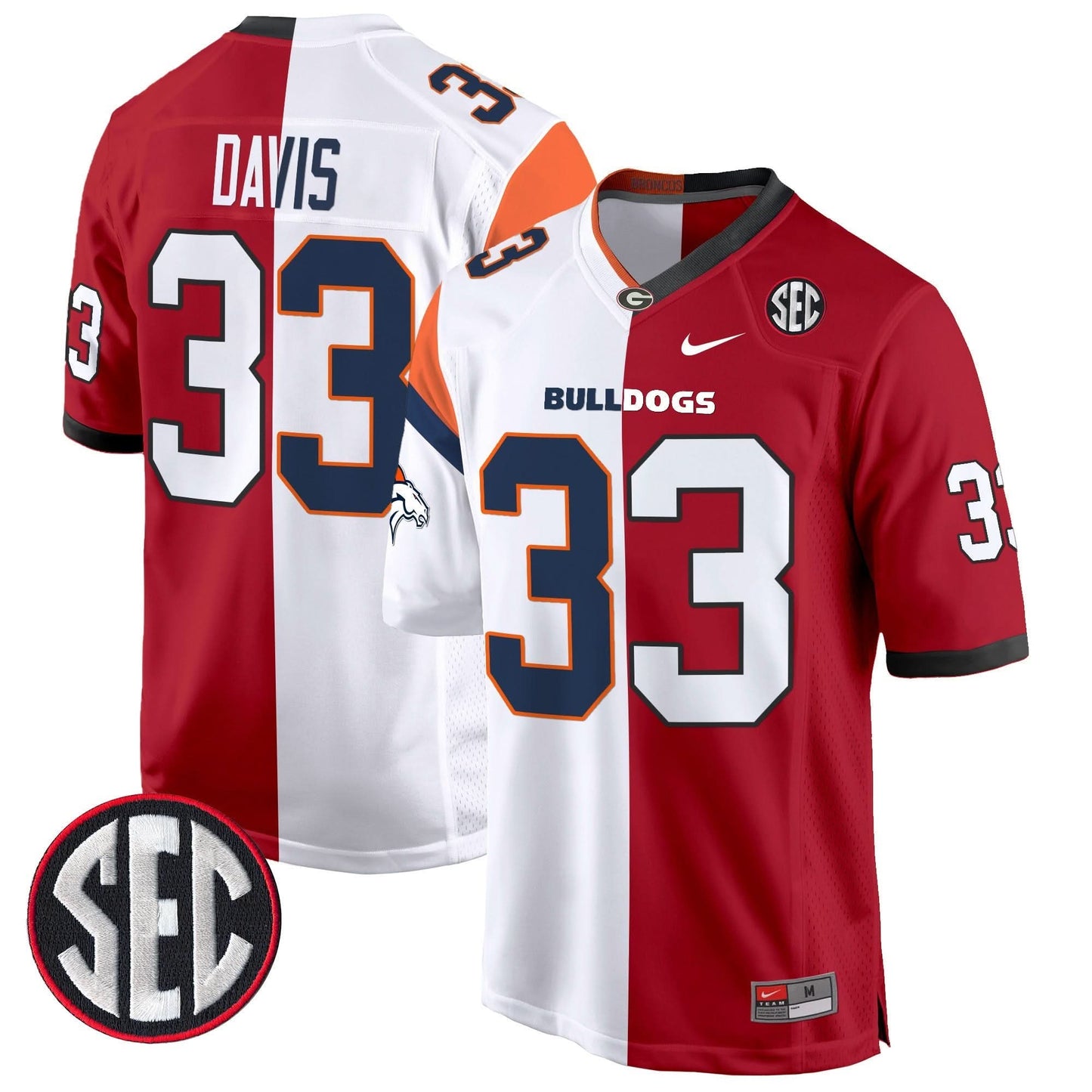 Georgia Bulldogs Split Game Jersey - All Stitched