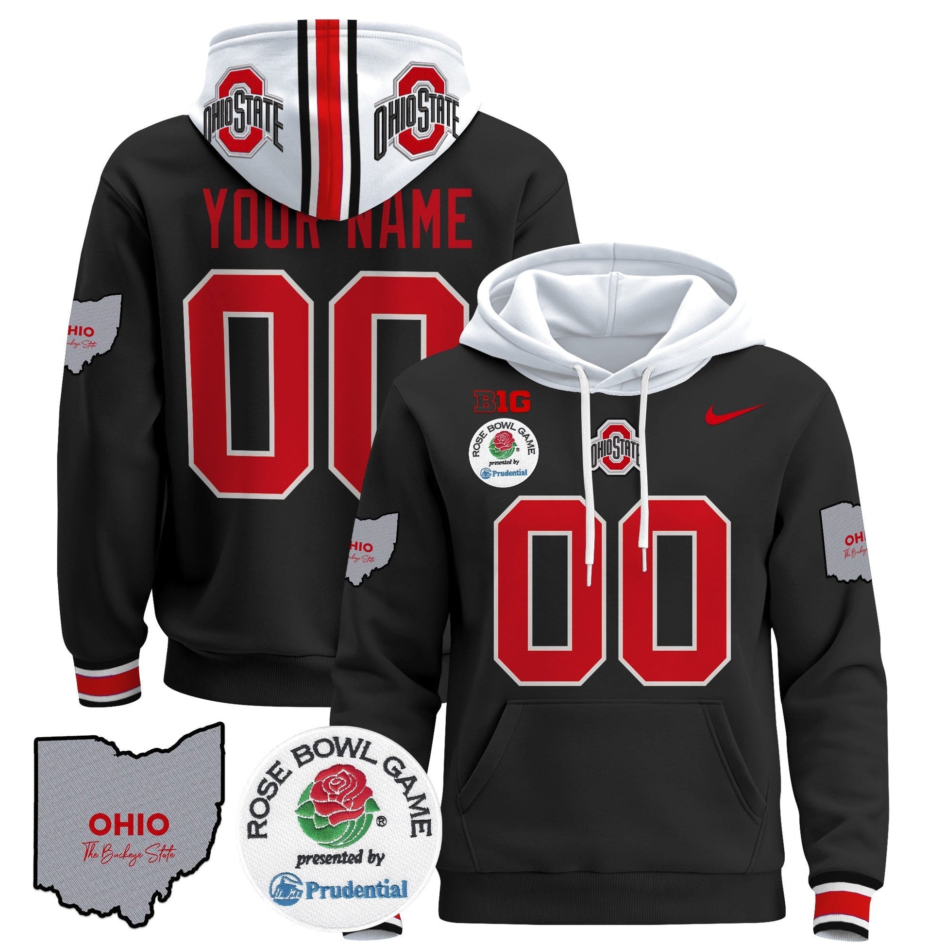 Ohio State Buckeyes Rose Bowl Custom Pullover Hoodie