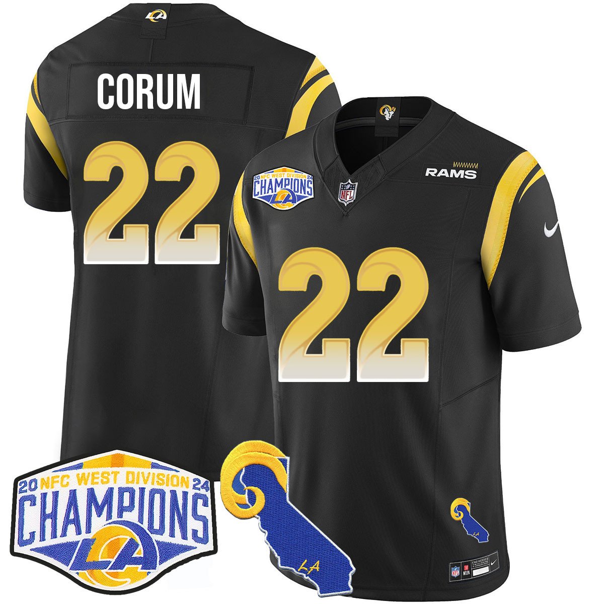 LAR 2024 NFC West Division Champions Jersey N1 - All Stitched