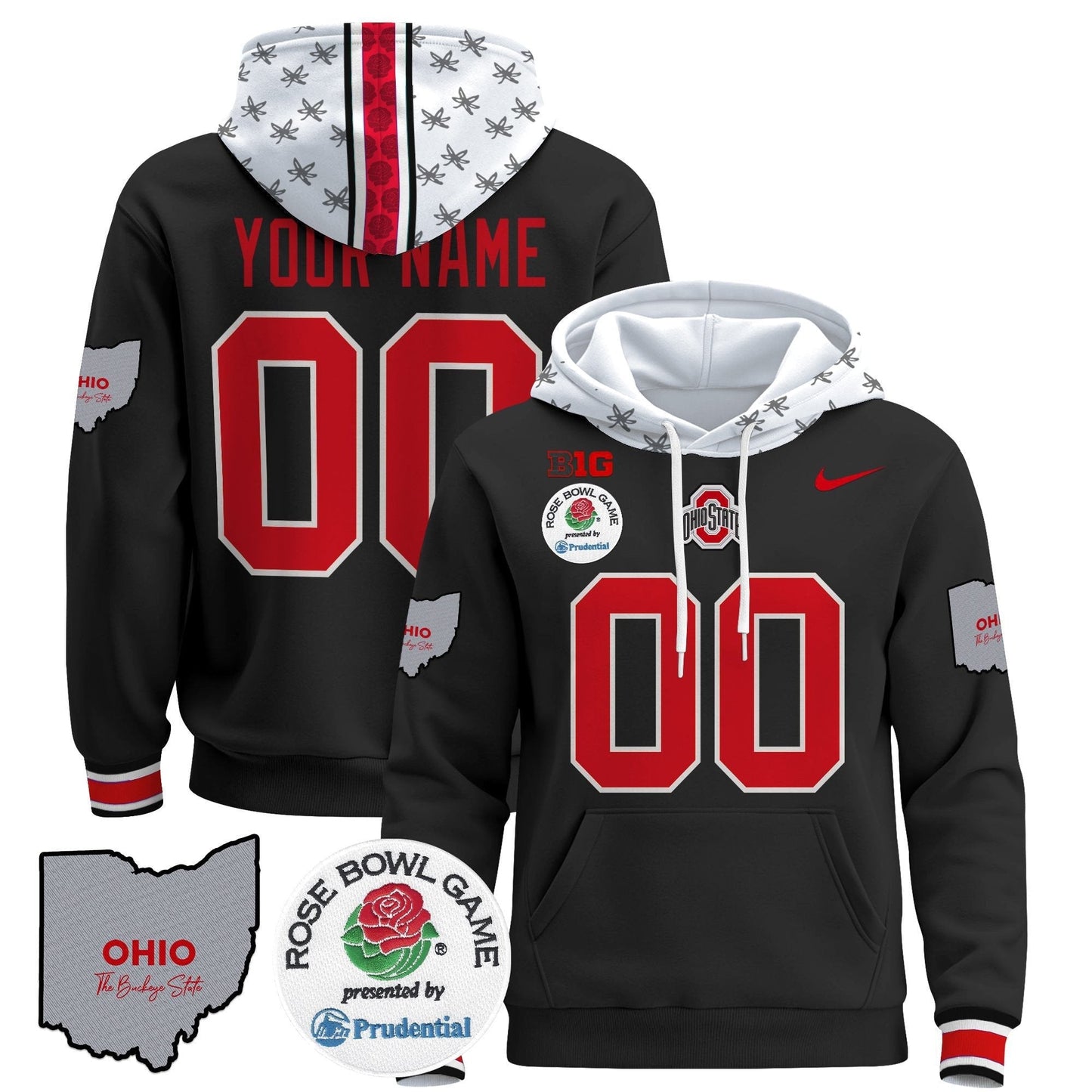 Ohio State Buckeyes Rose Bowl Custom Pullover Hoodie V2