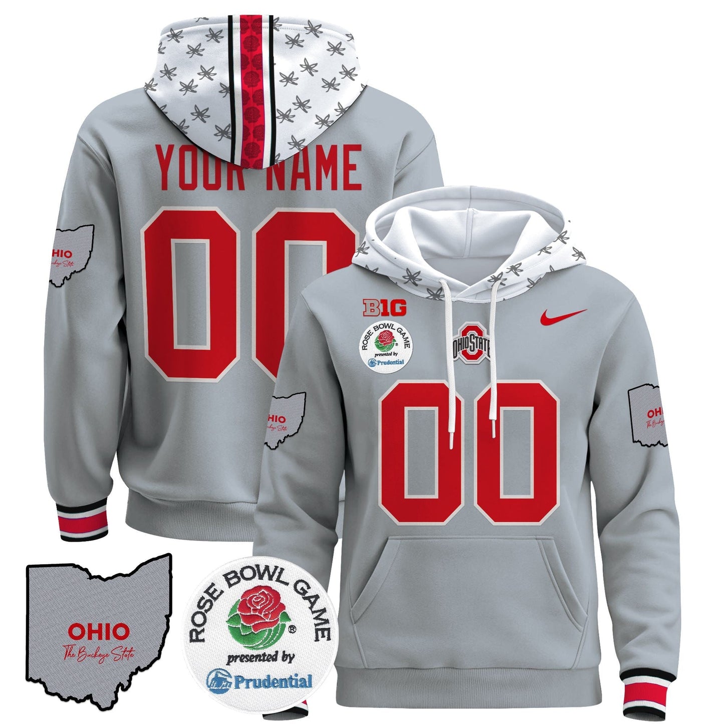 Ohio State Buckeyes Rose Bowl Custom Pullover Hoodie V2