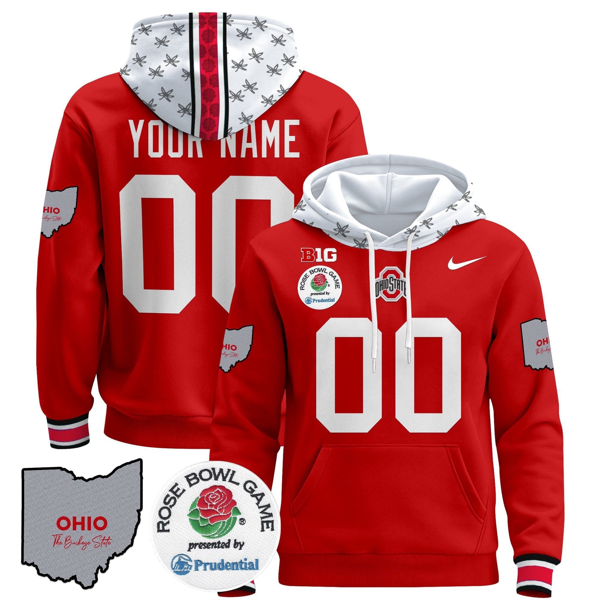 Ohio State Buckeyes Rose Bowl Custom Pullover Hoodie V2