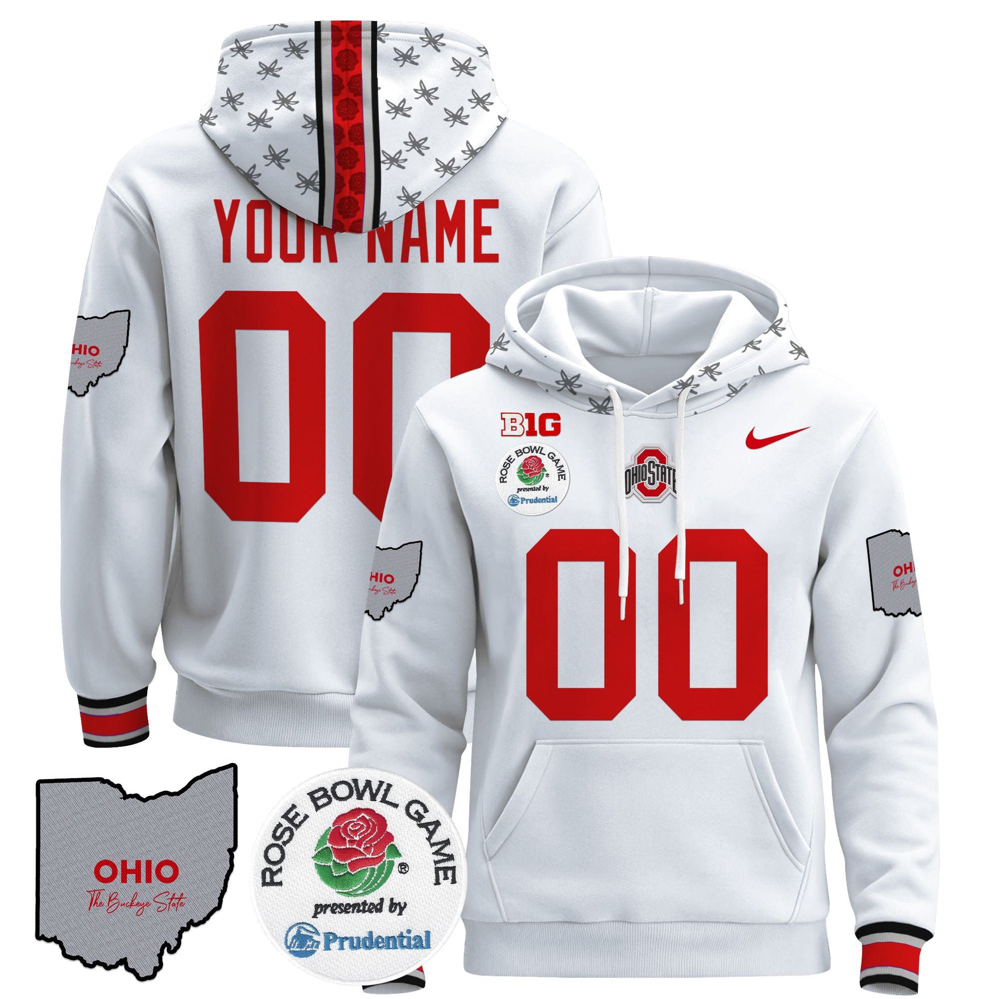 Ohio State Buckeyes Rose Bowl Custom Pullover Hoodie V2