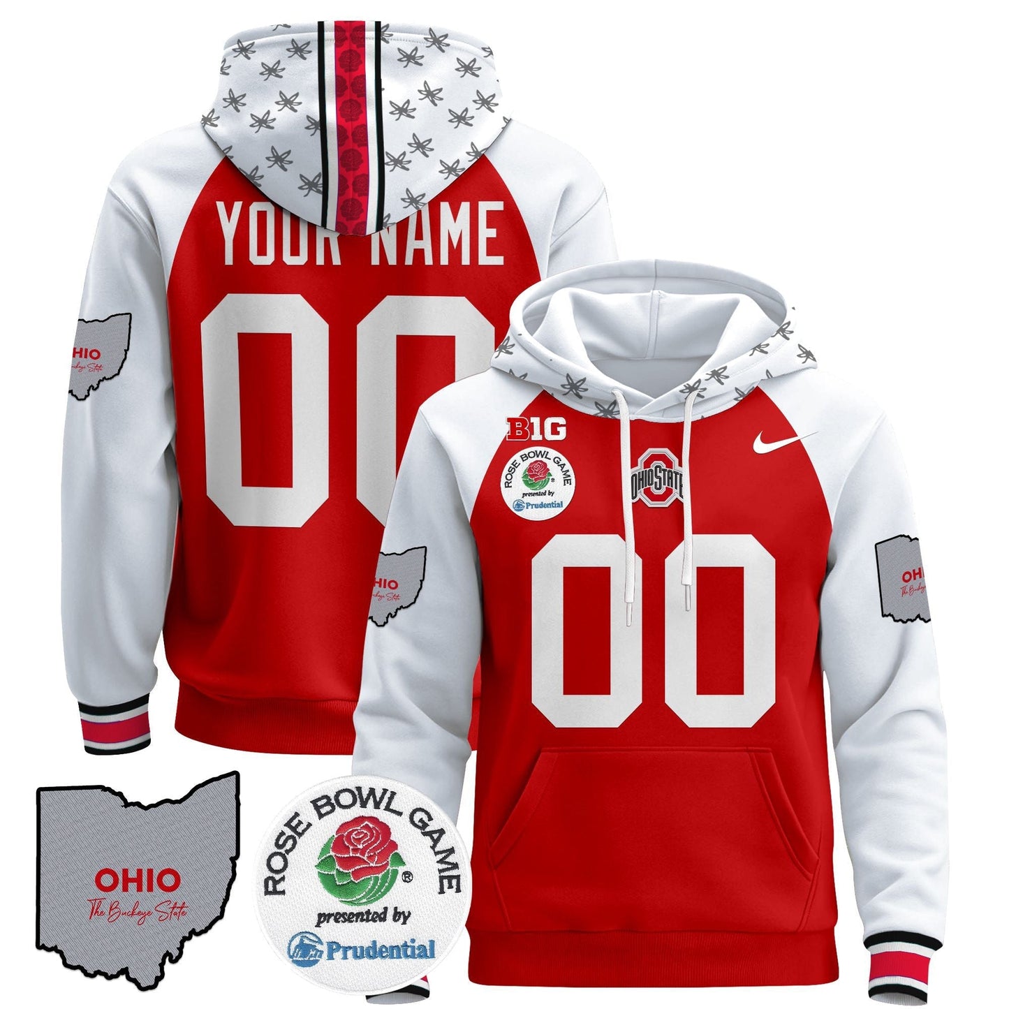 Ohio State Buckeyes Rose Bowl Custom Pullover Hoodie V2