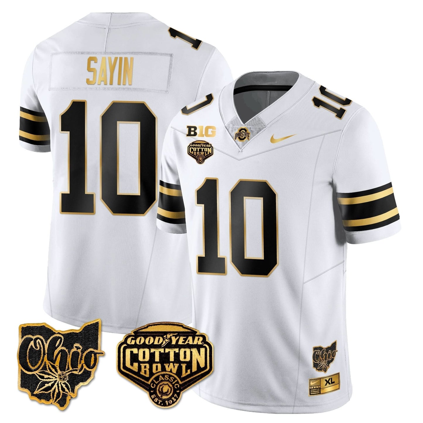 Ohio State Buckeyes 2024 Cotton Bowl Classic Jersey Gold - All Stitched