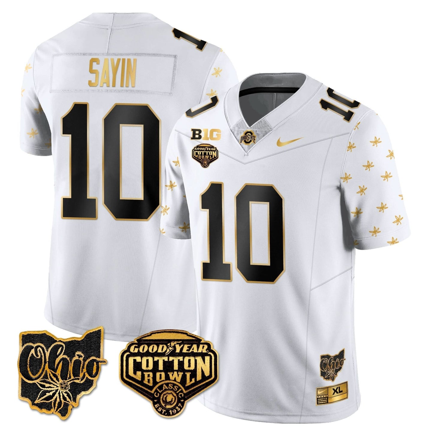 Ohio State Buckeyes 2024 Cotton Bowl Classic Jersey Gold - All Stitched