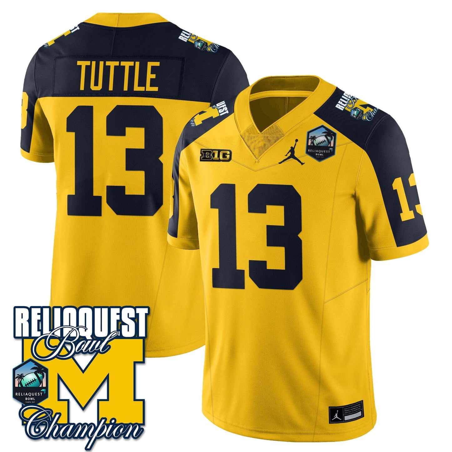 MICH 2024 ReliaQuest Bowl Champions Jersey - All Stitched