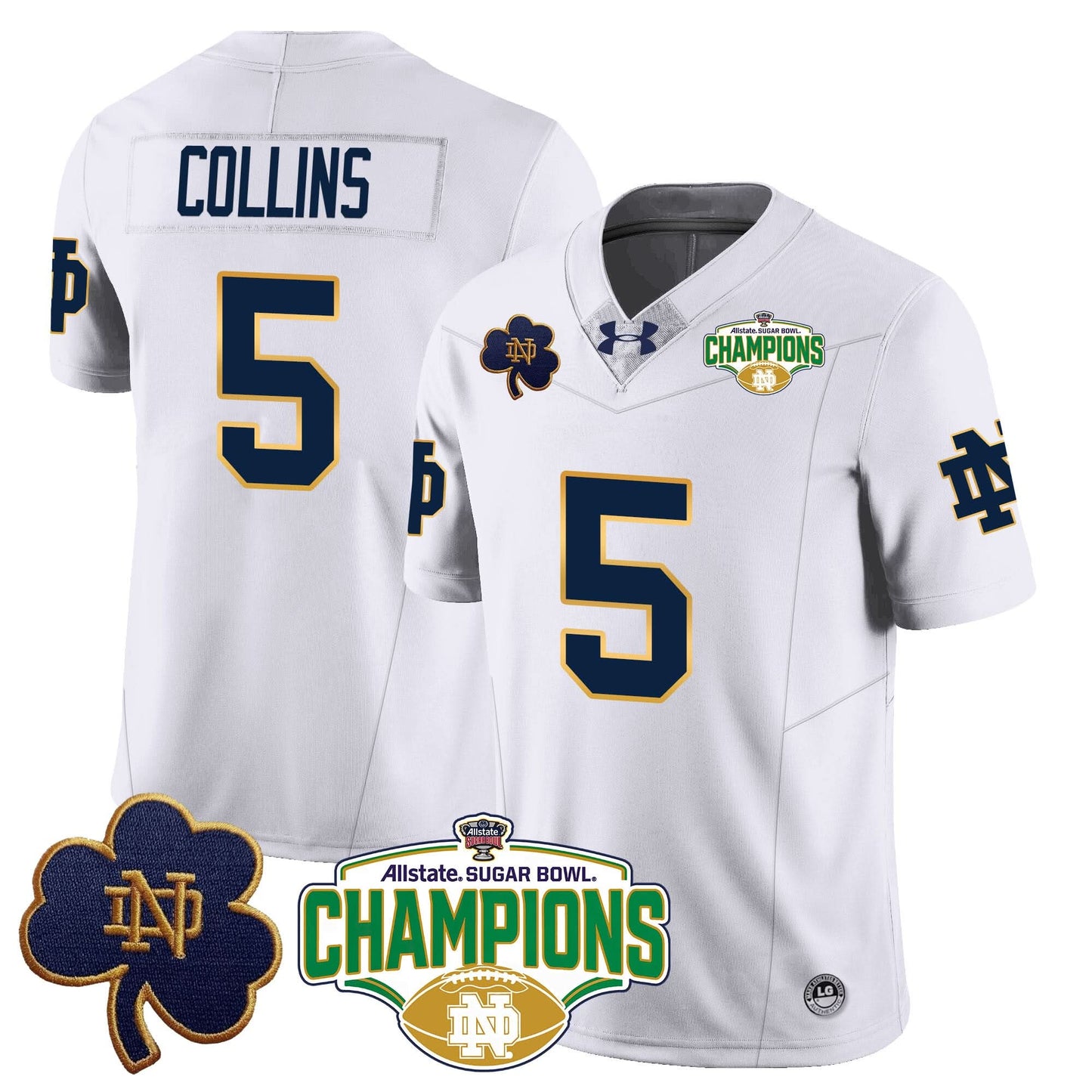 Notre Dame Fighting Irish 2025 Sugar Bowl Champions Jersey - All Stitched