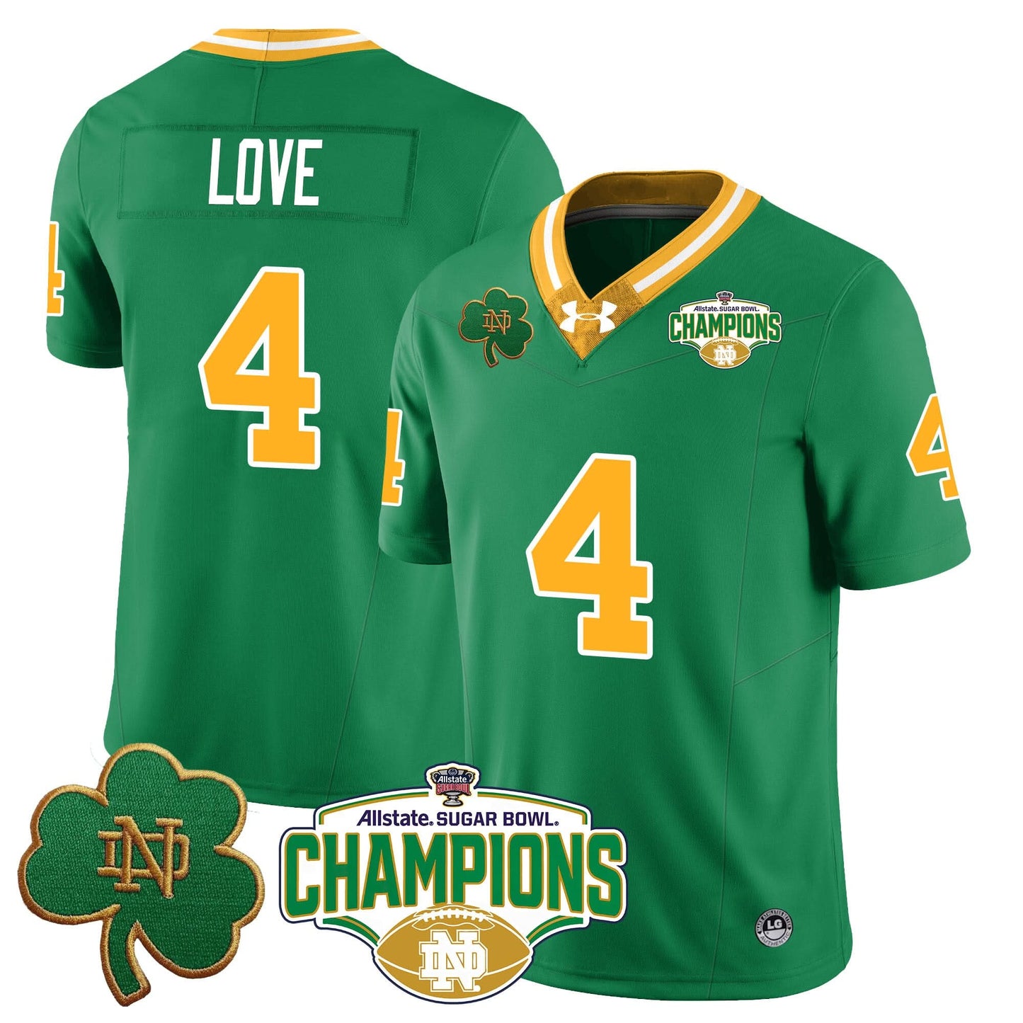 Notre Dame Fighting Irish 2025 Sugar Bowl Champions Jersey - All Stitched