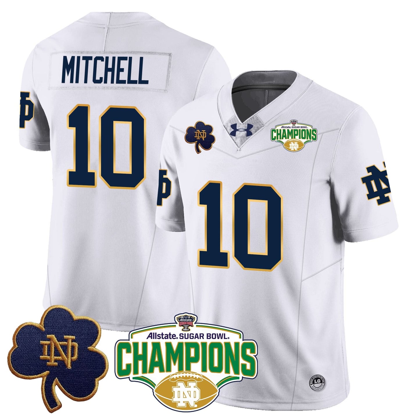 Notre Dame Fighting Irish 2025 Sugar Bowl Champions Jersey - All Stitched
