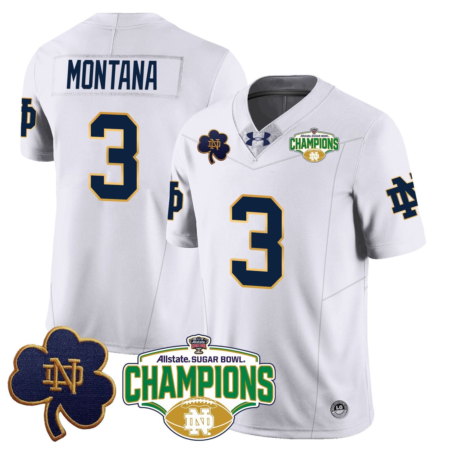 Notre Dame Fighting Irish 2025 Sugar Bowl Champions Jersey - All Stitched