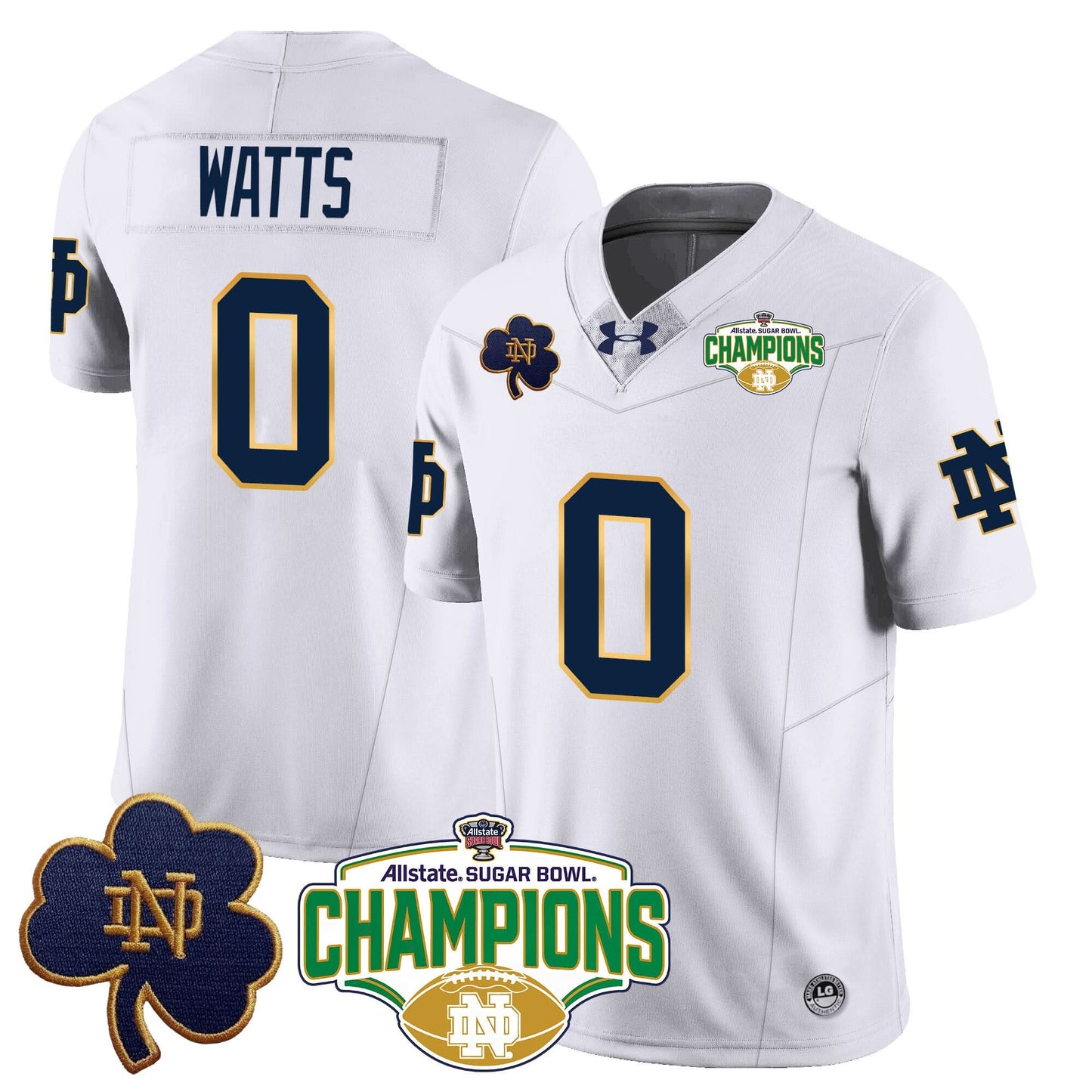 Notre Dame Fighting Irish 2025 Sugar Bowl Champions Jersey - All Stitched