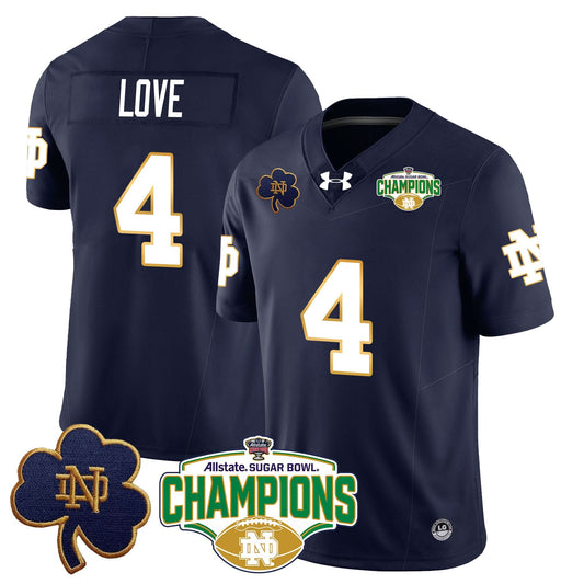 Notre Dame Fighting Irish 2025 Sugar Bowl Champions Jersey - All Stitched