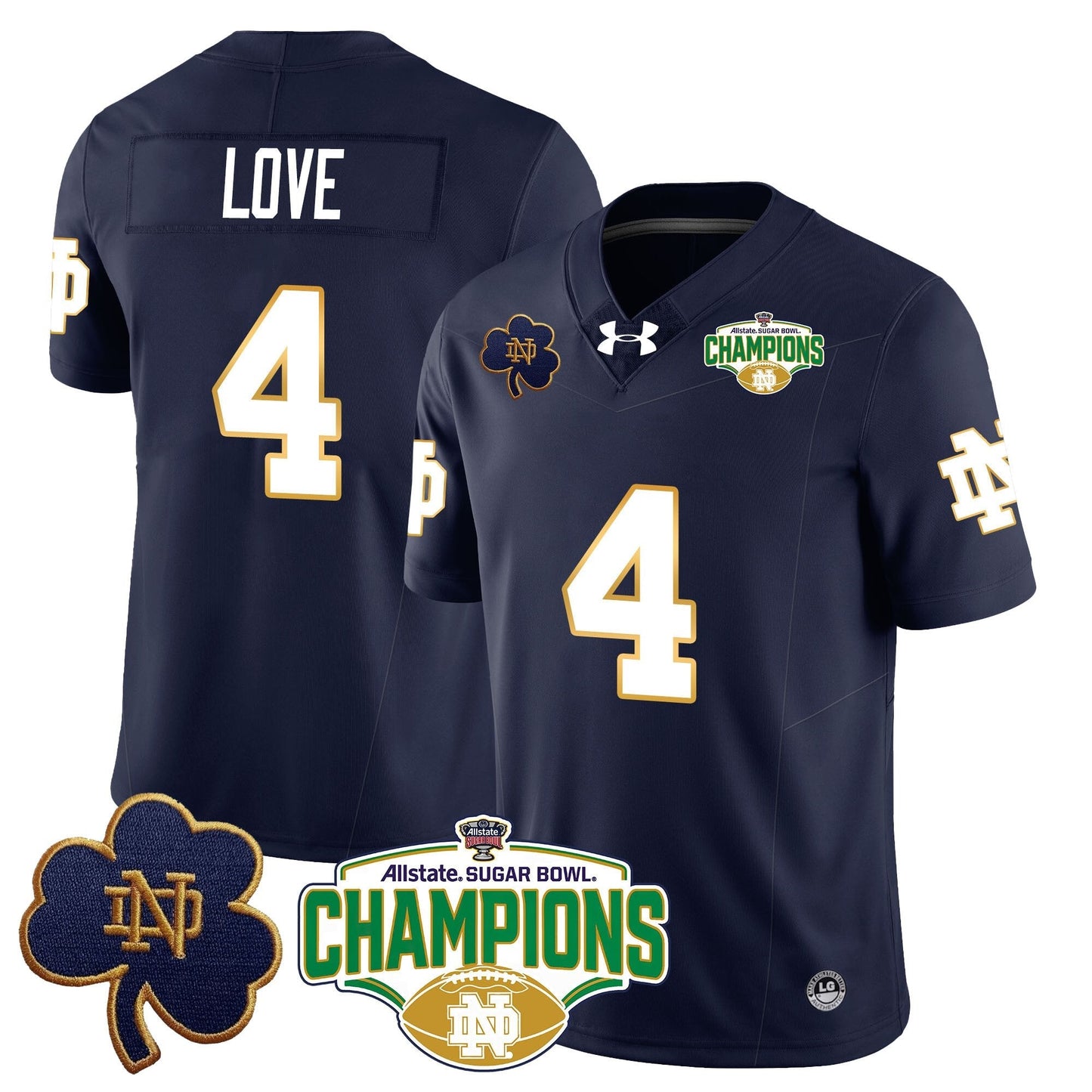ND 2025 Sugar Bowl Champions Jersey - All Stitched