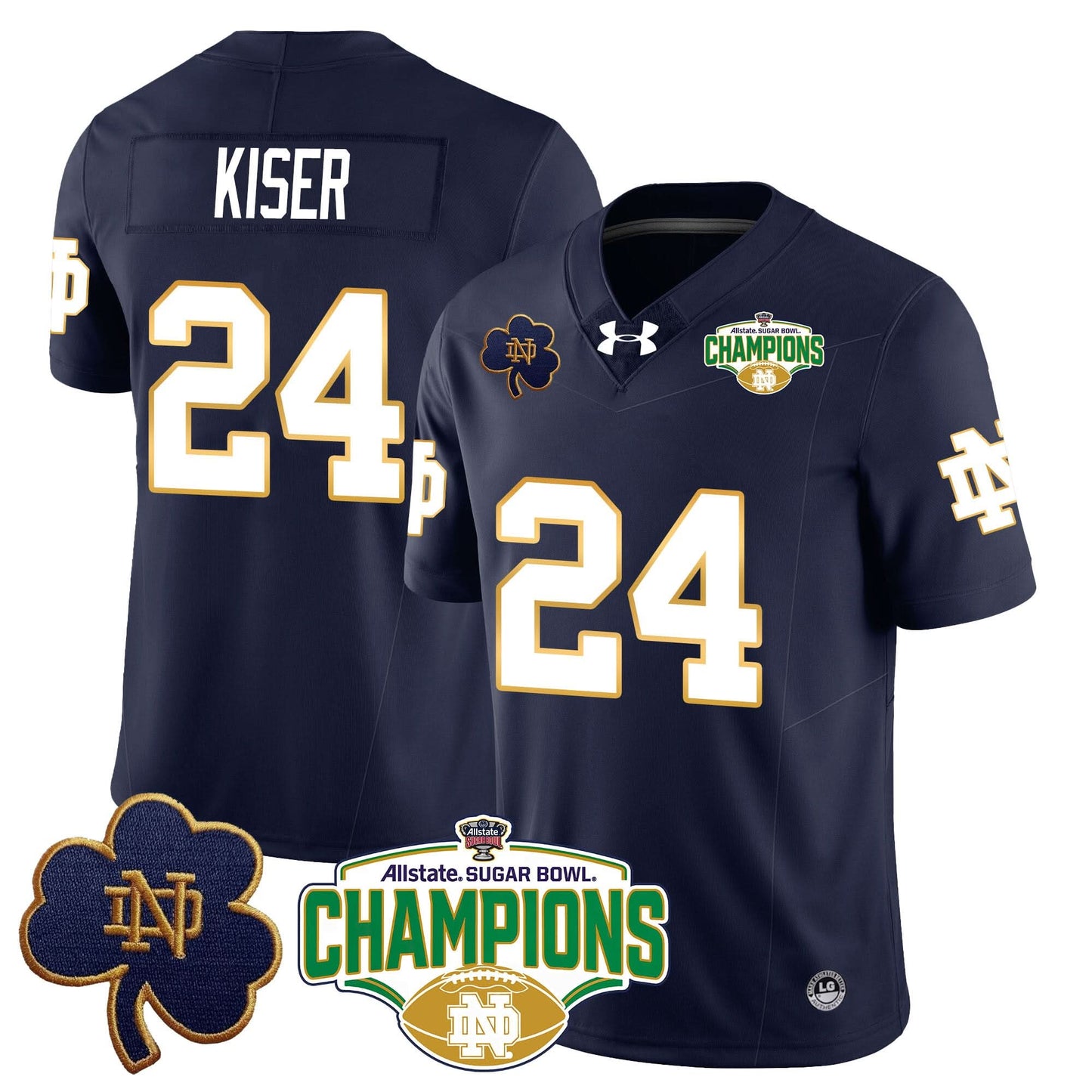 Notre Dame Fighting Irish 2025 Sugar Bowl Champions Jersey - All Stitched
