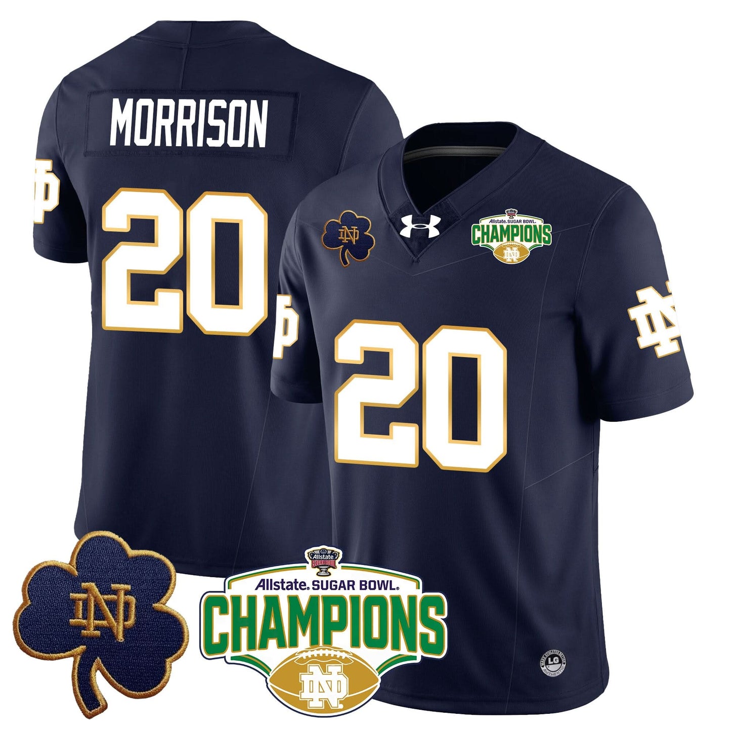 Notre Dame Fighting Irish 2025 Sugar Bowl Champions Jersey - All Stitched