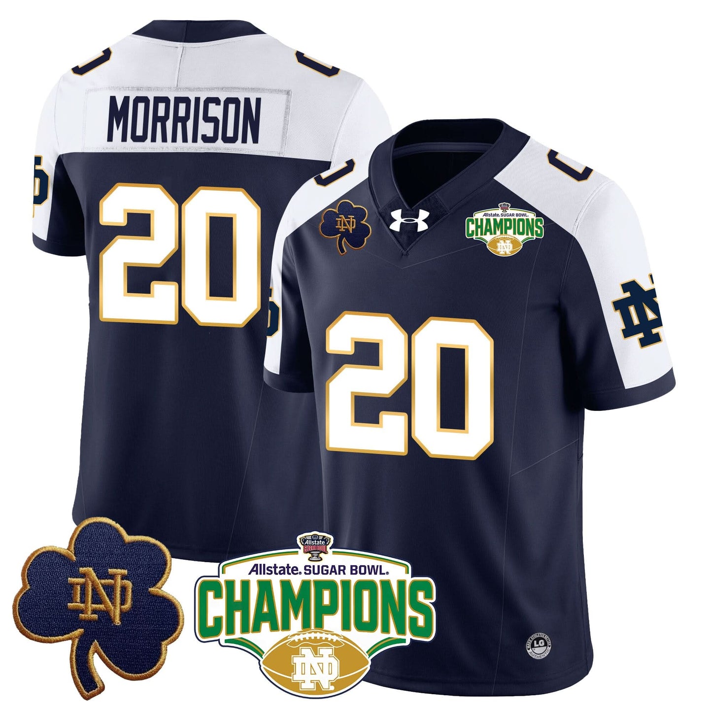 Notre Dame Fighting Irish 2025 Sugar Bowl Champions Jersey - All Stitched