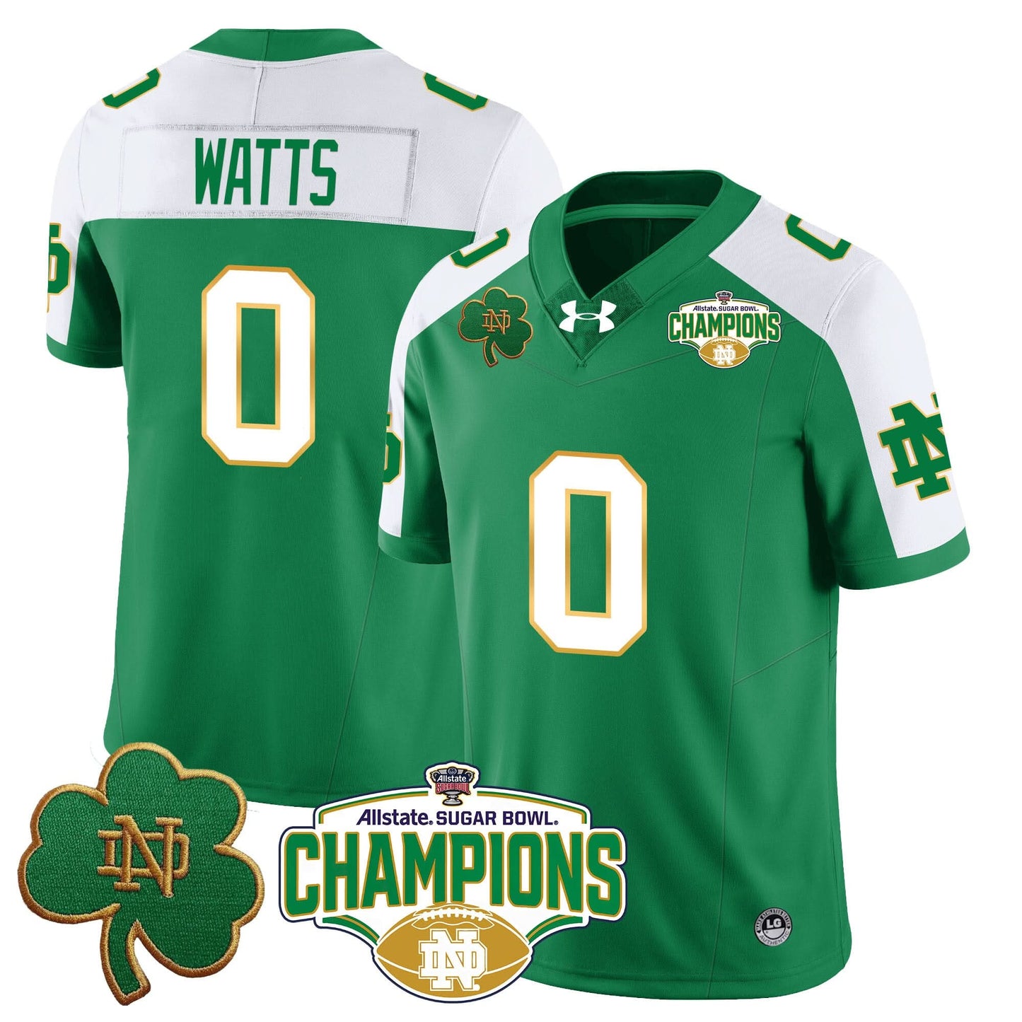 Notre Dame Fighting Irish 2025 Sugar Bowl Champions Jersey - All Stitched