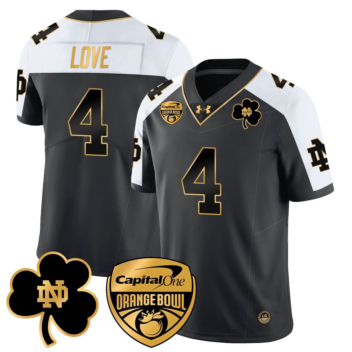 Notre Dame Fighting Irish 2025 Orange Bowl Jersey - All Stitched