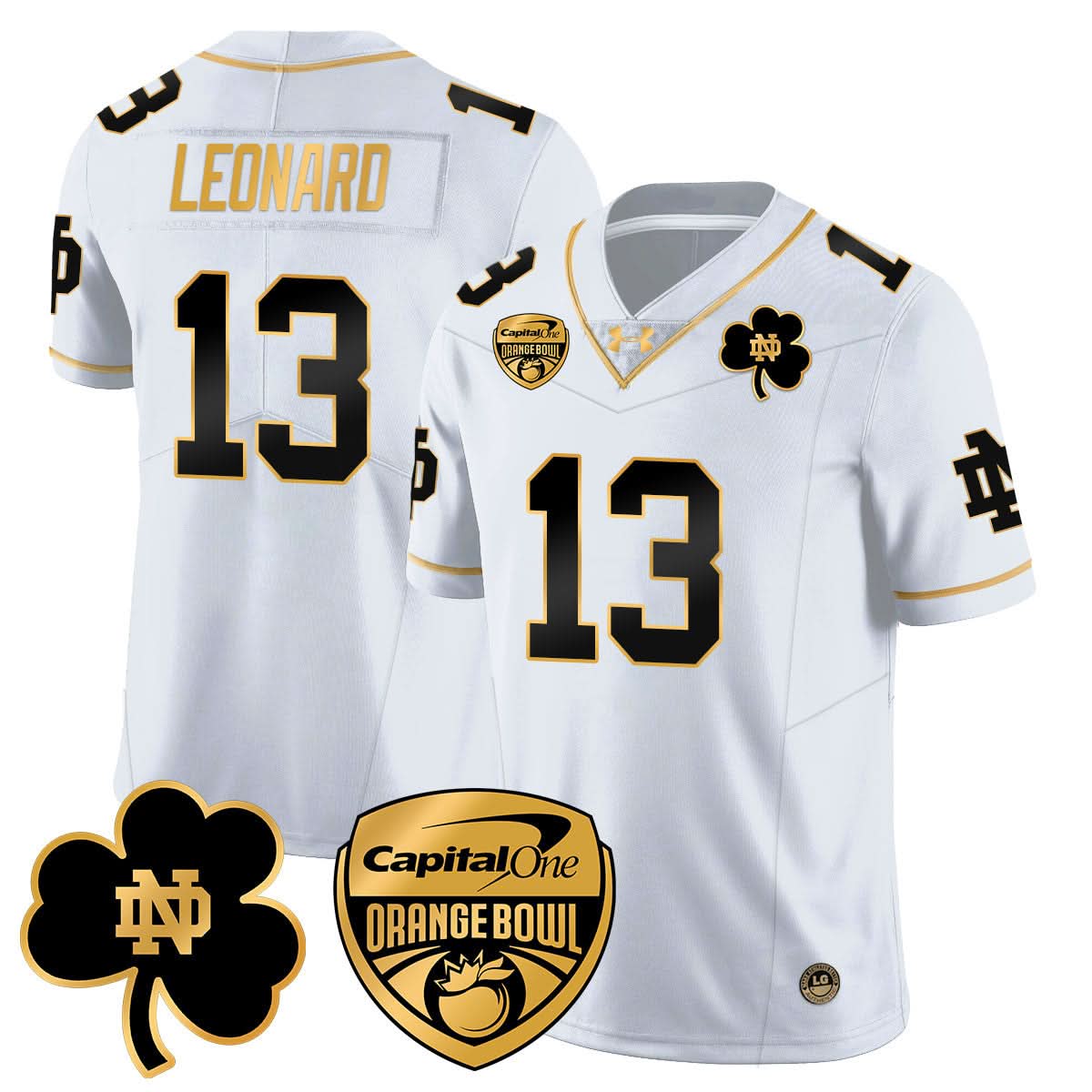 Notre Dame Fighting Irish 2025 Orange Bowl Jersey - All Stitched