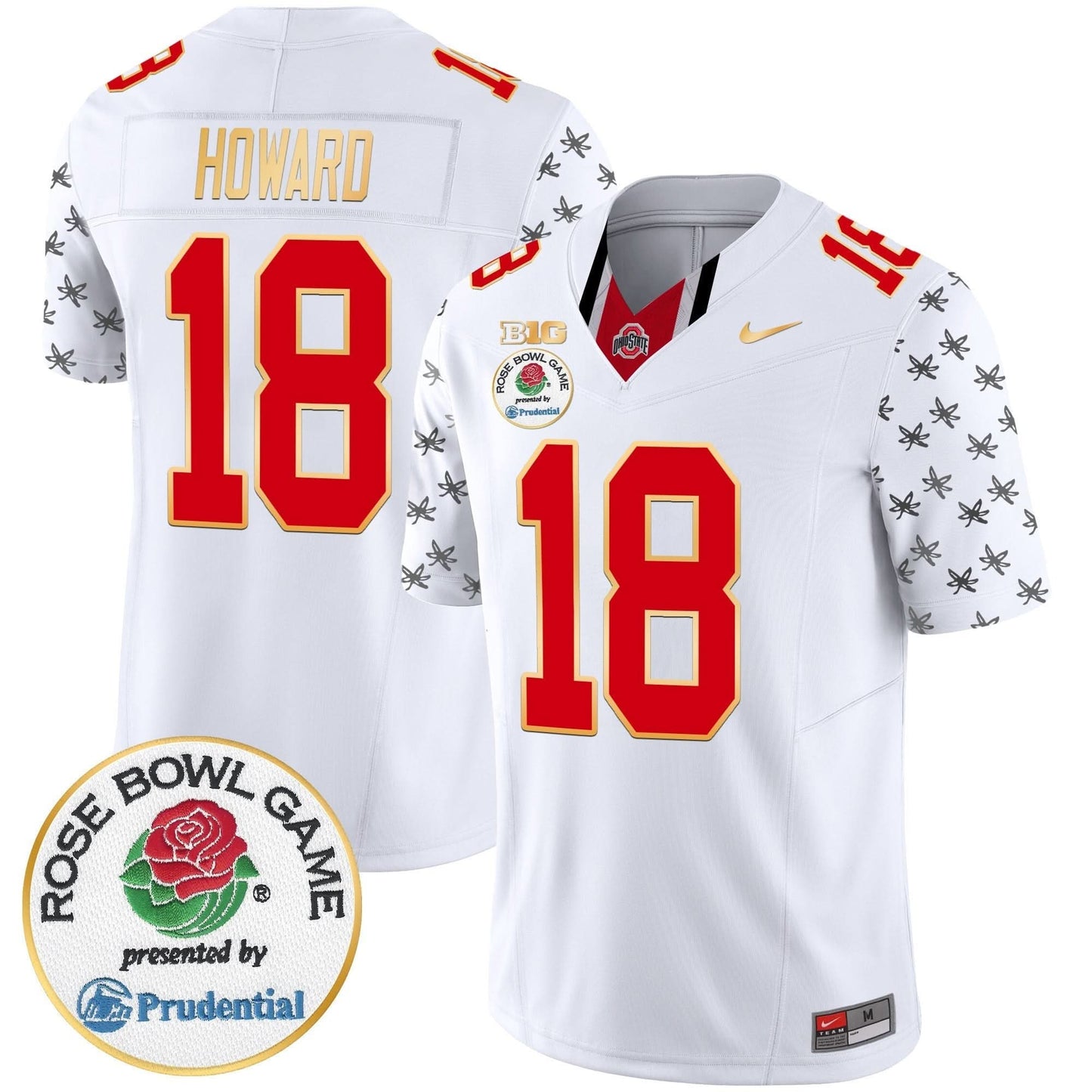 Ohio State Buckeyes Rose Bowl Gold Trim Vapor Limited Jersey - All Stitched