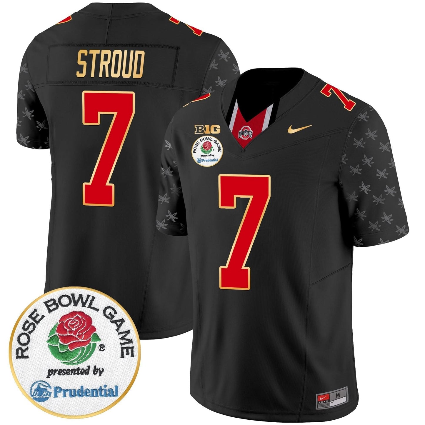 Ohio State Buckeyes Rose Bowl Gold Trim Vapor Limited Jersey - All Stitched