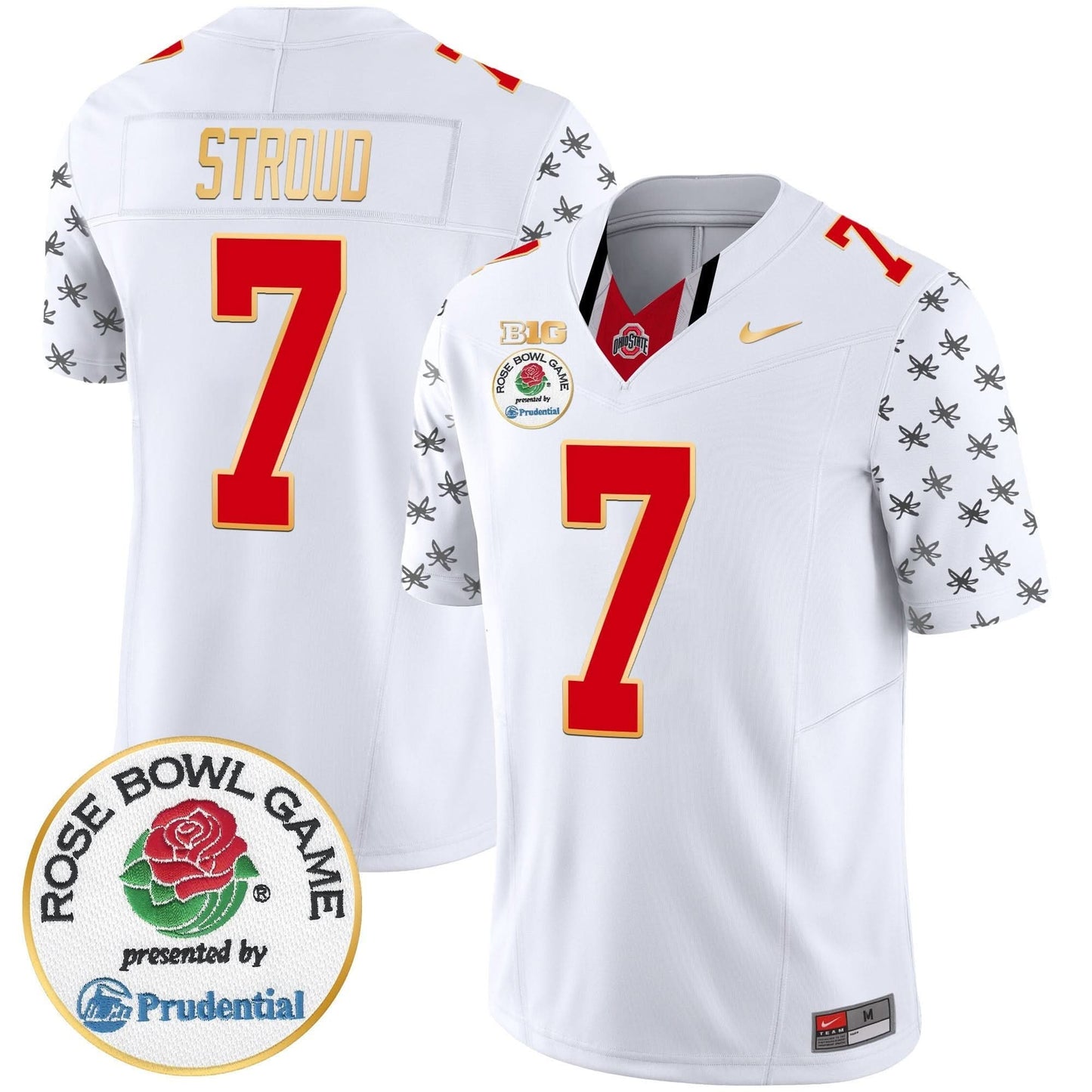 Ohio State Buckeyes Rose Bowl Gold Trim Vapor Limited Jersey - All Stitched