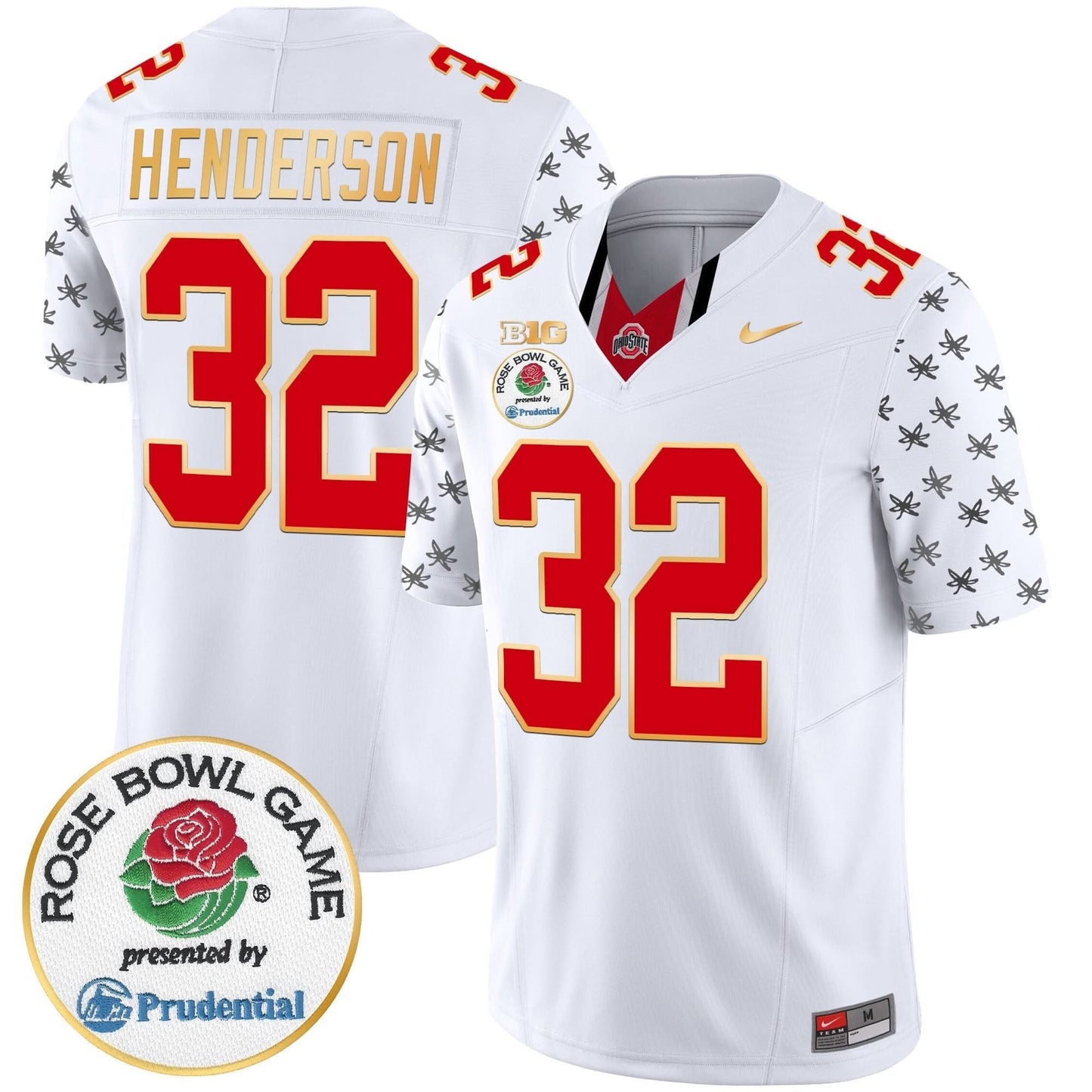 Ohio State Buckeyes Rose Bowl Gold Trim Vapor Limited Jersey - All Stitched