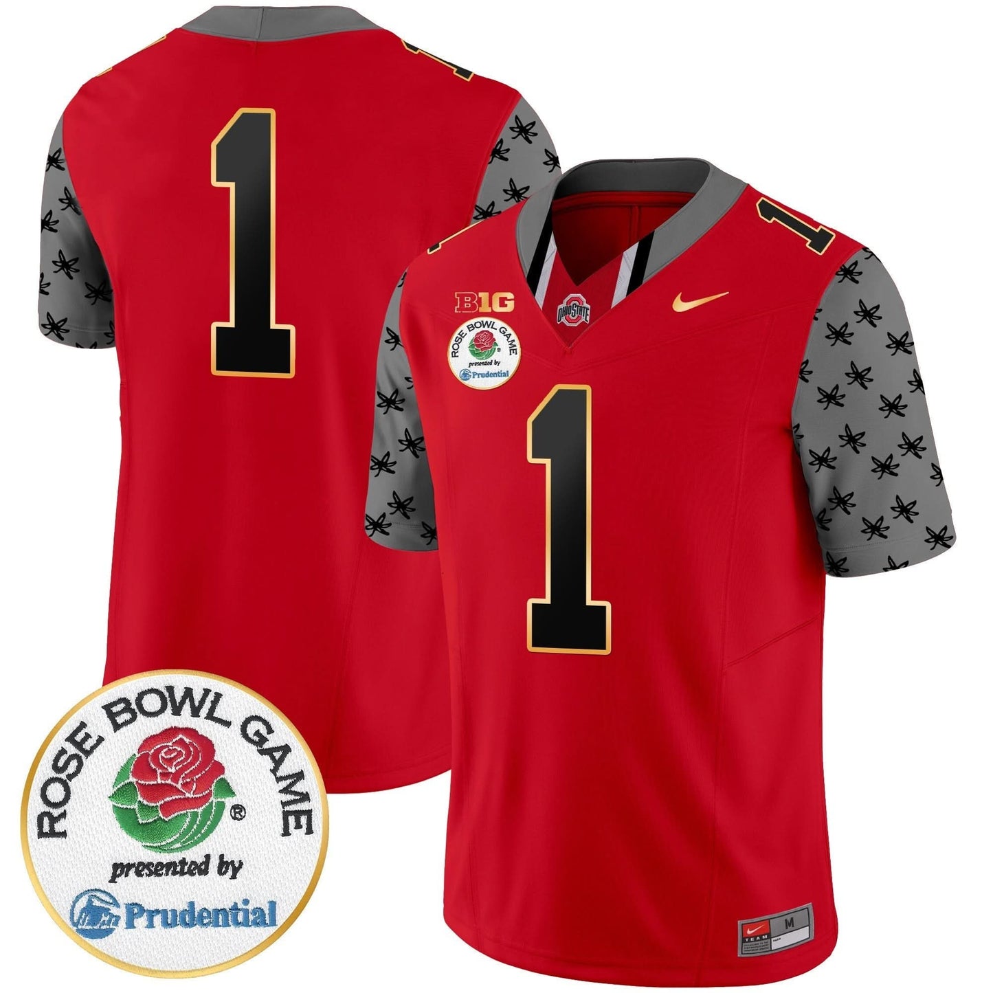 Ohio State Buckeyes Rose Bowl Gold Trim Vapor Limited Jersey - All Stitched