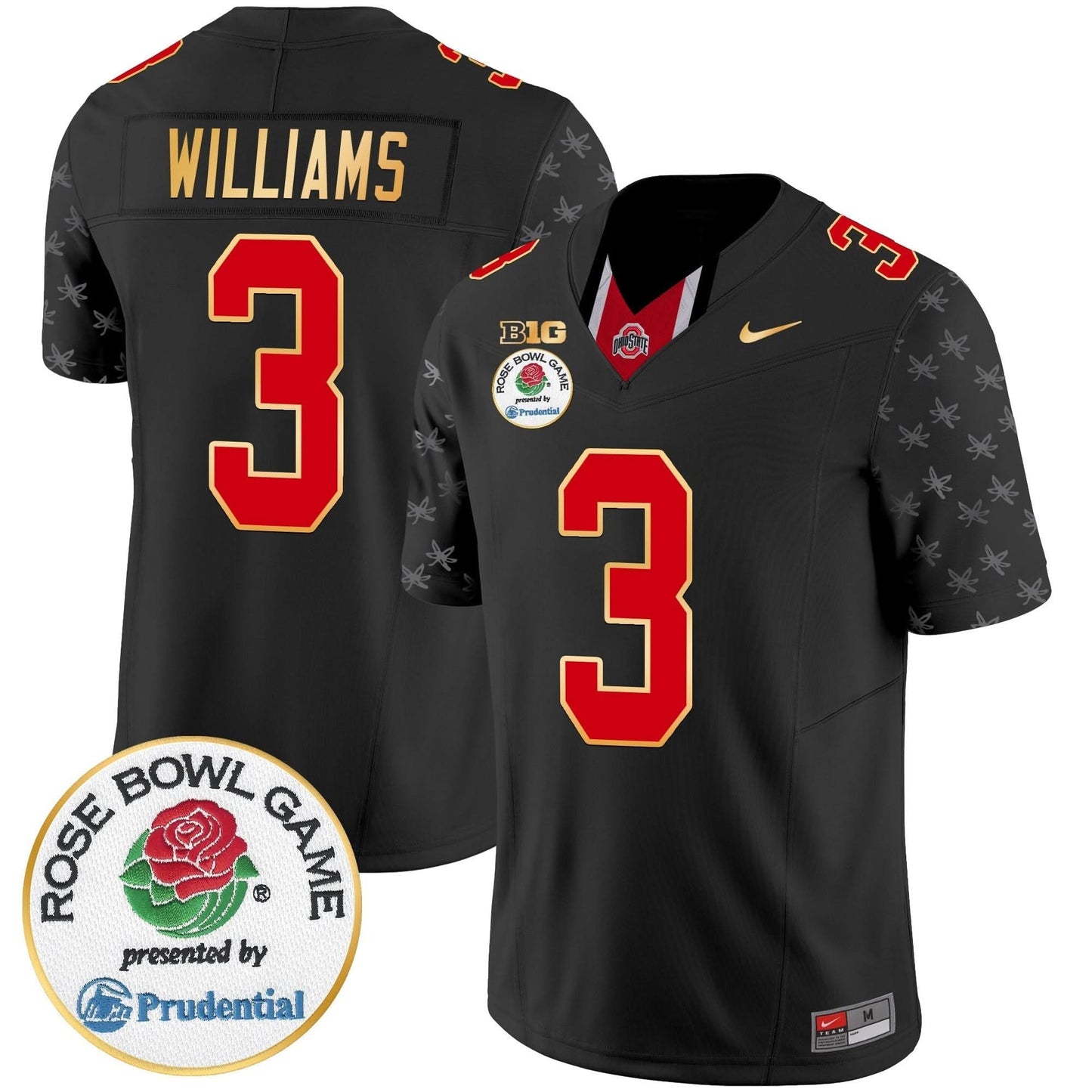 Ohio State Buckeyes Rose Bowl Gold Trim Vapor Limited Jersey - All Stitched